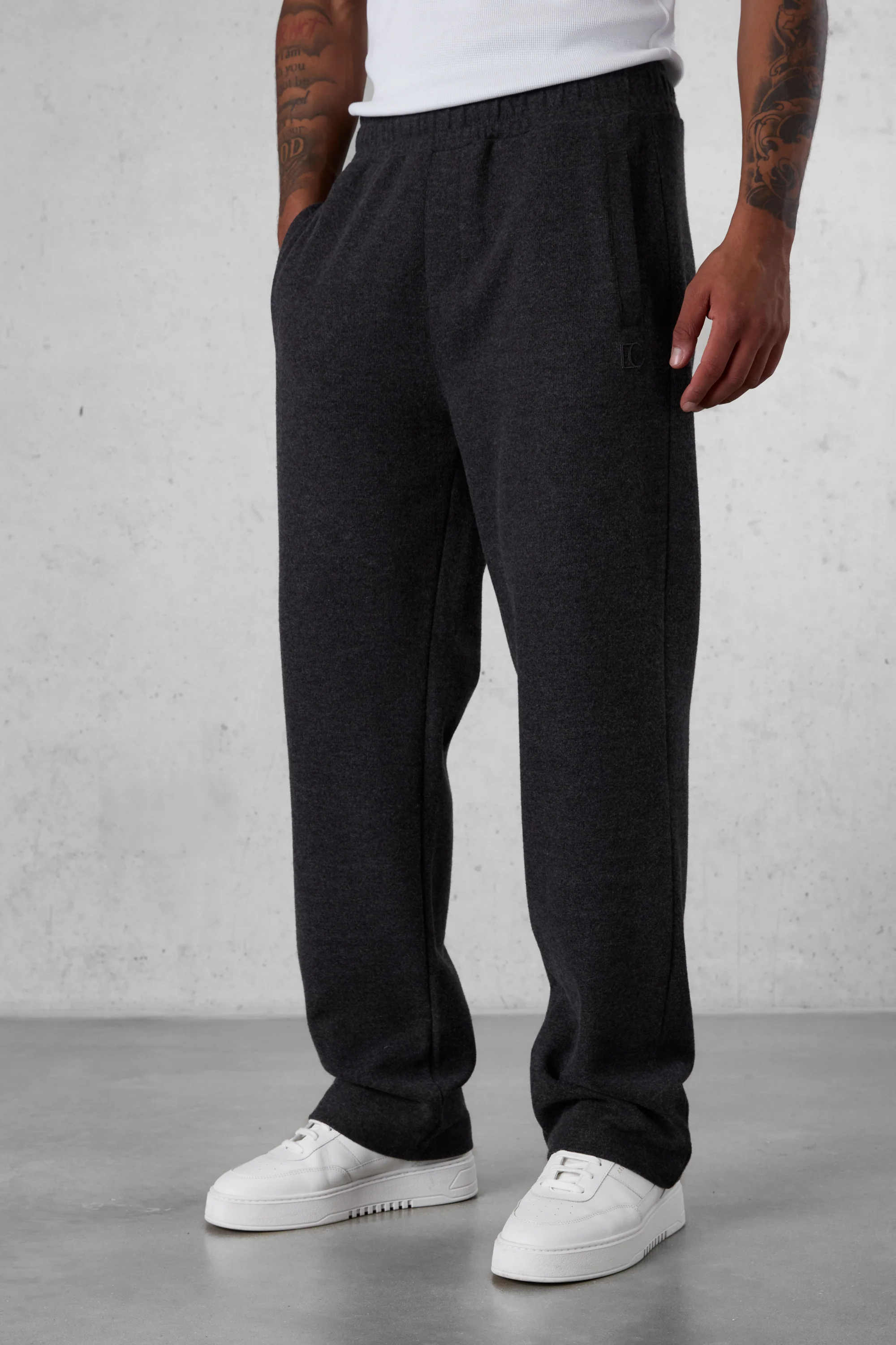 ANTHRACITE MELANGE COMFY LOOSE SWEATPANTS - Image 4