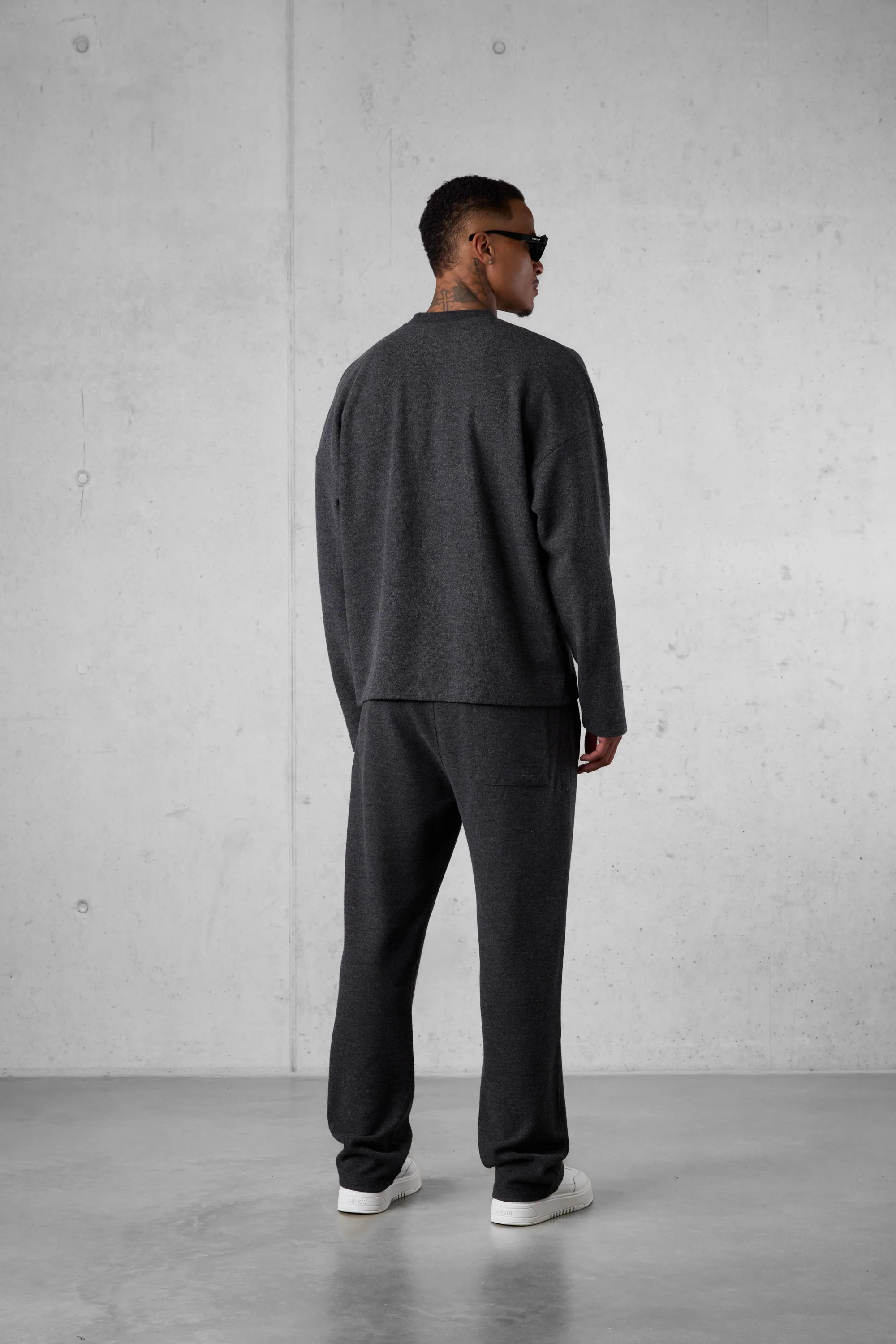 ANTHRACITE MELANGE COMFY OVERSIZED SWEATER - Image 5