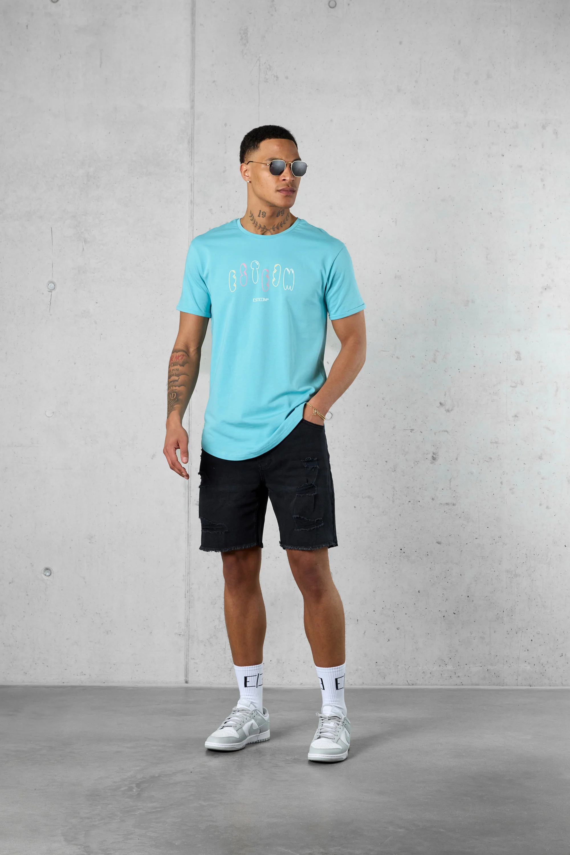 AQUA COLORED BLOWN-UP TEE - Image 2