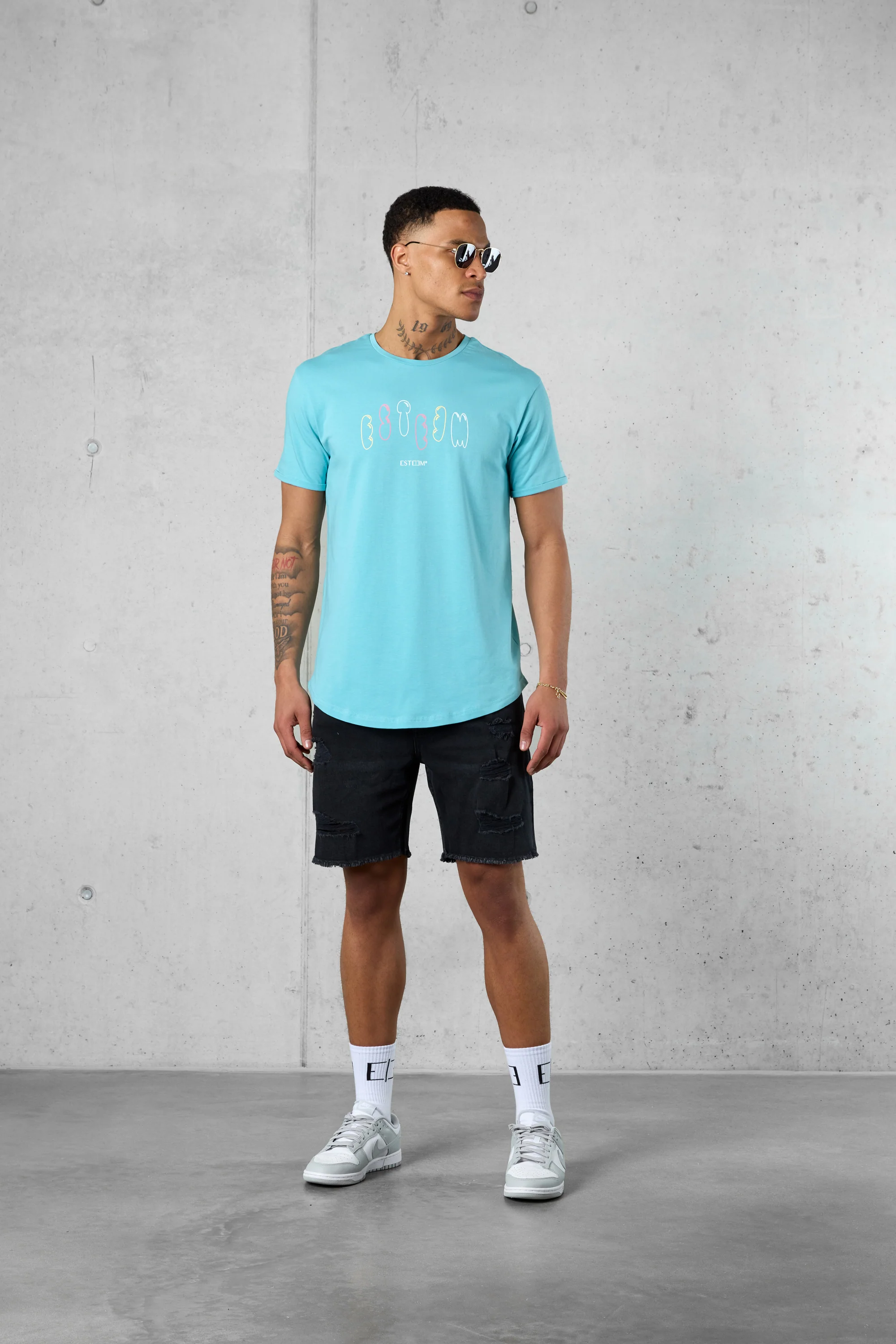 AQUA COLORED BLOWN-UP TEE - Image 3