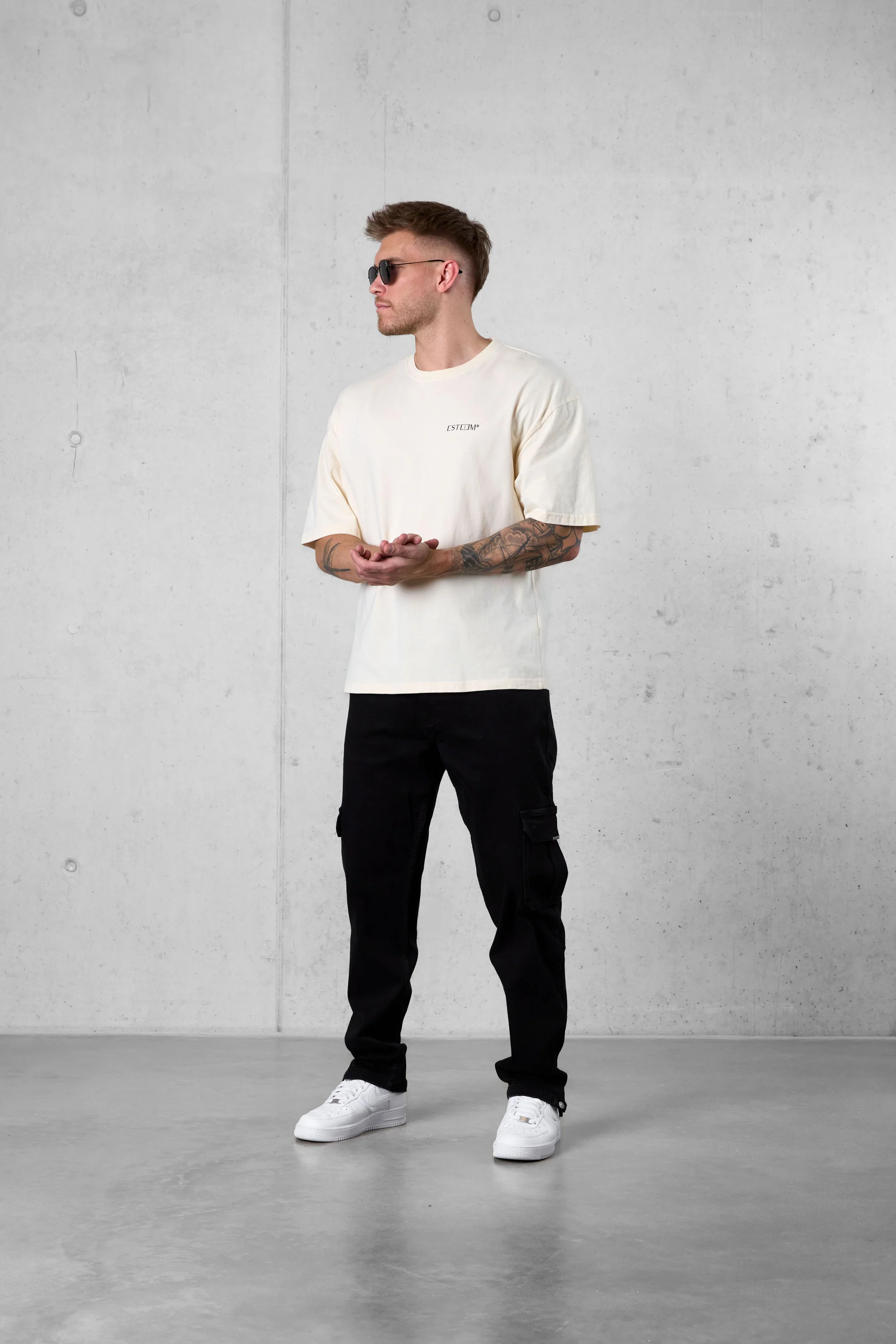 BEIGE DISCREET OVERSIZED TEE - Image 2