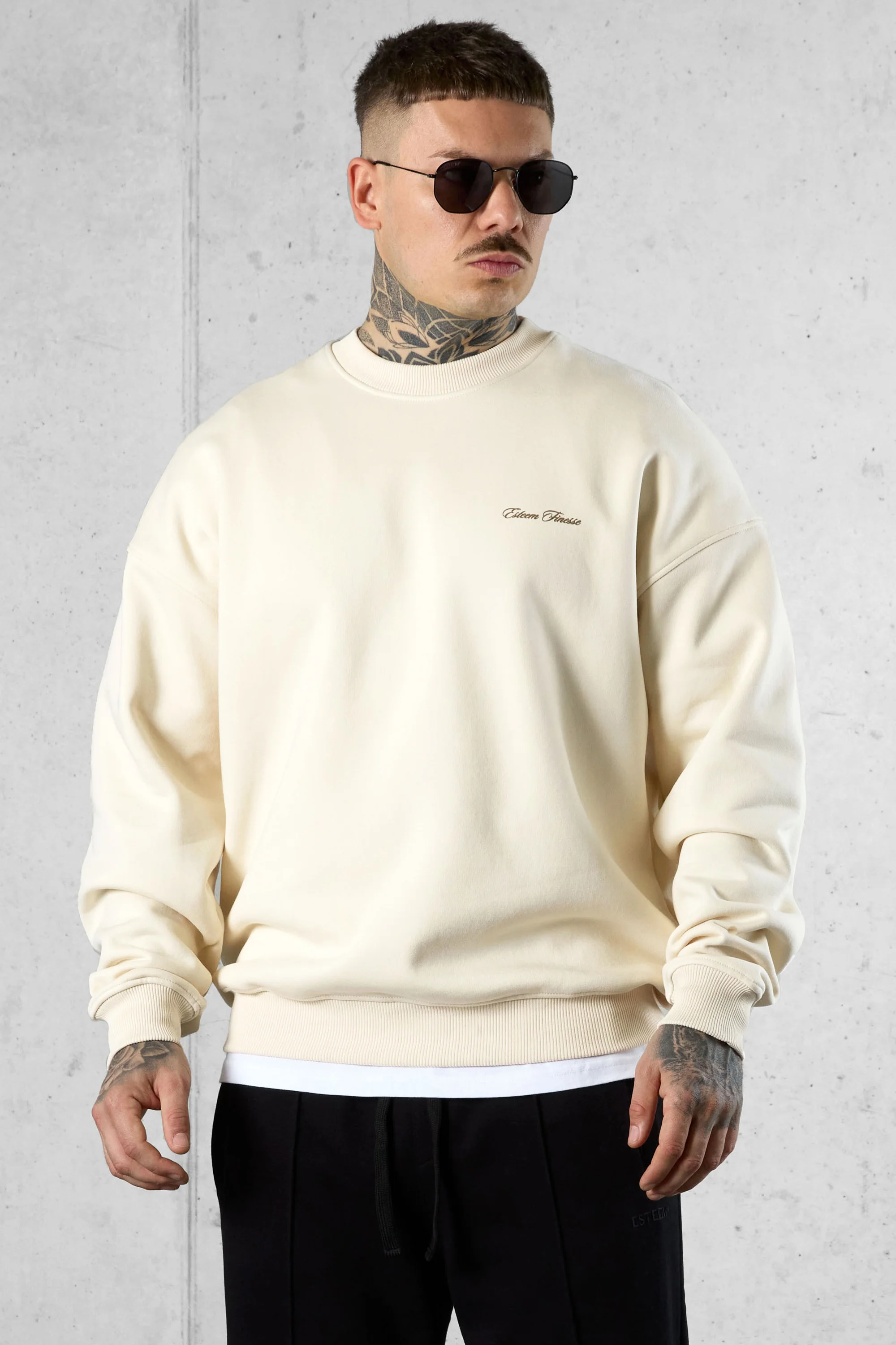 BEIGE FINESSE OVERSIZED SWEATER - Image 4