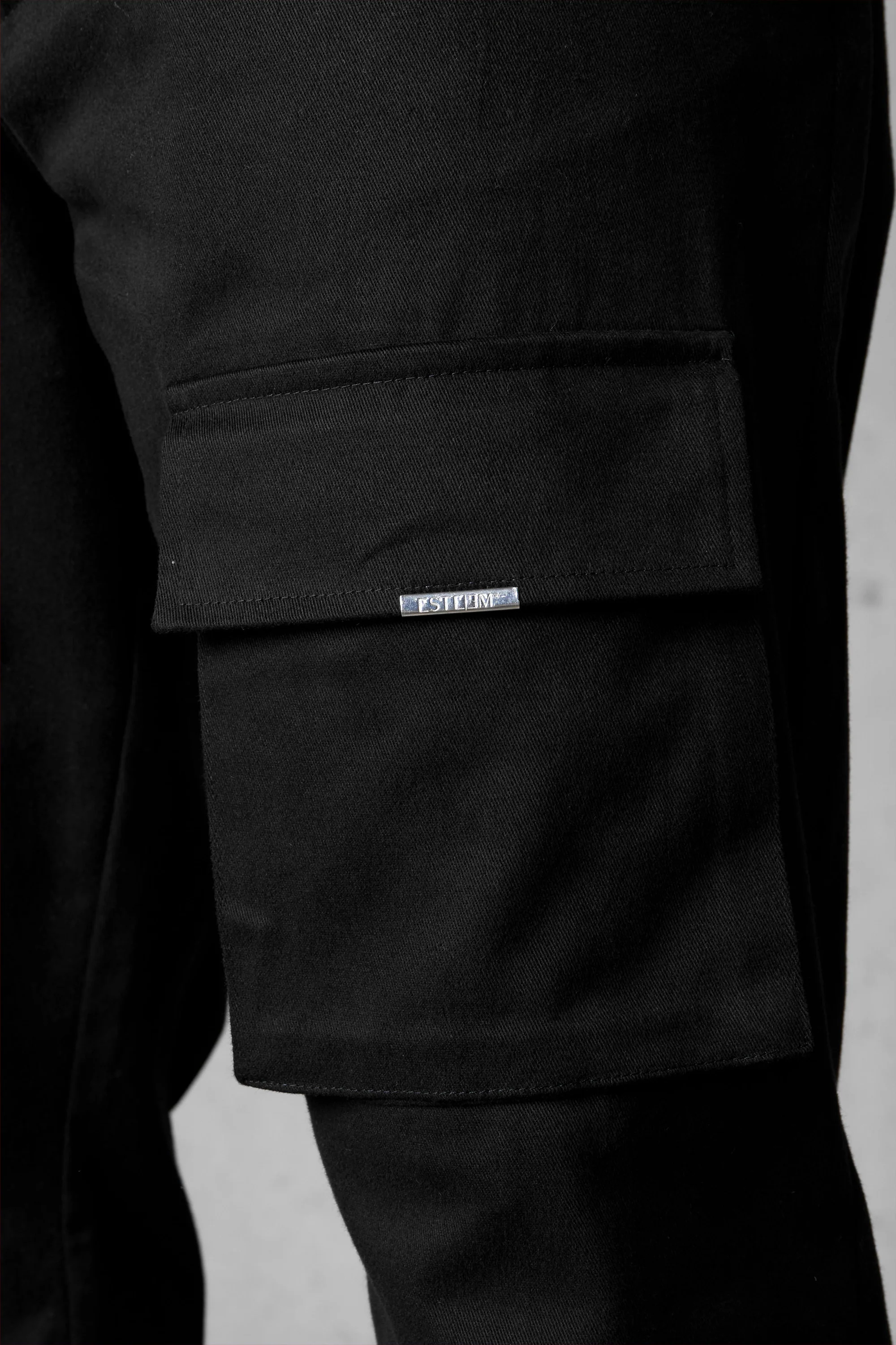 BLACK CARGO CHINO PANTS - Image 6