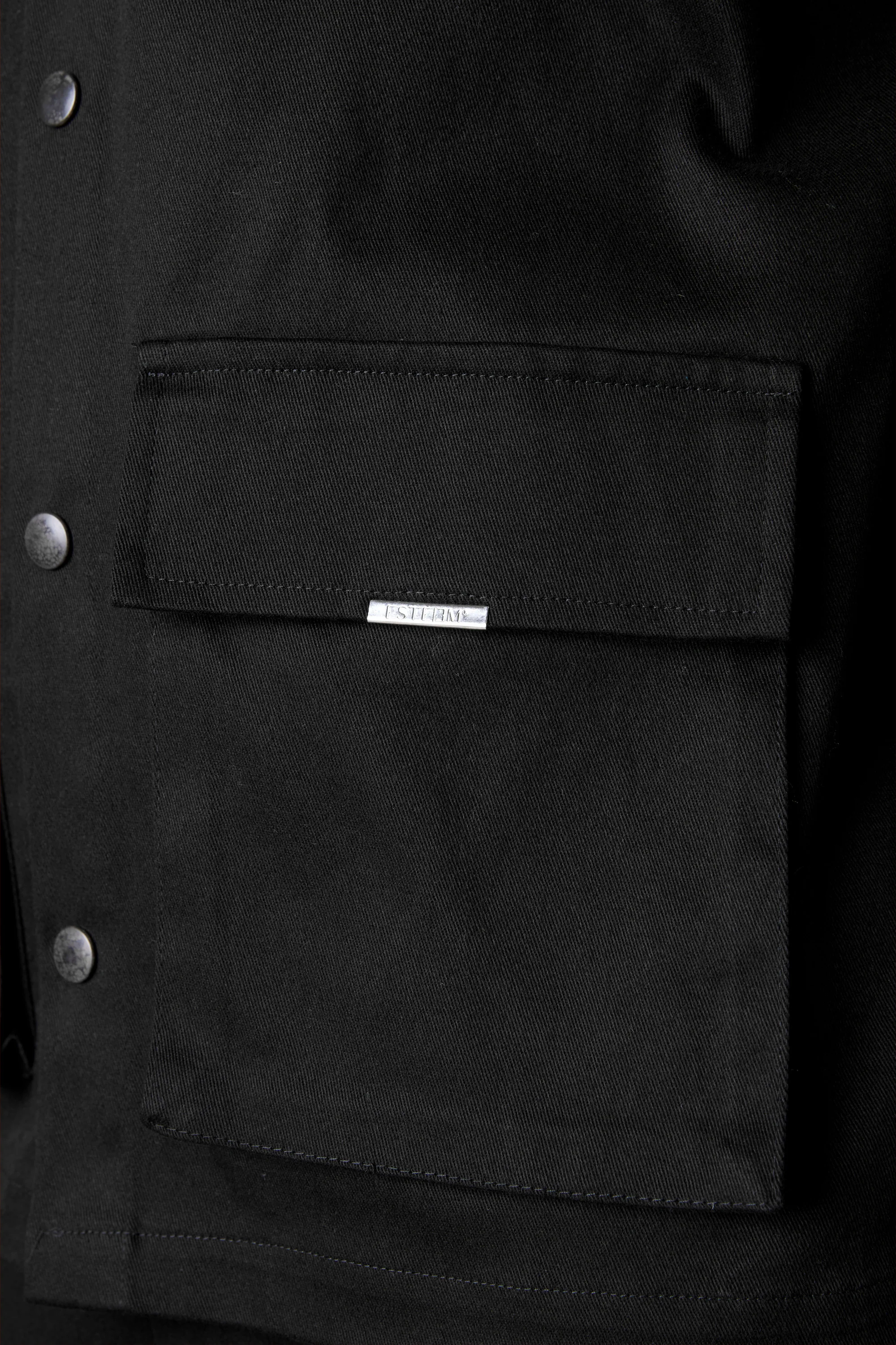 BLACK CARGO OVERSIZED CHINO SHIRT - Image 5