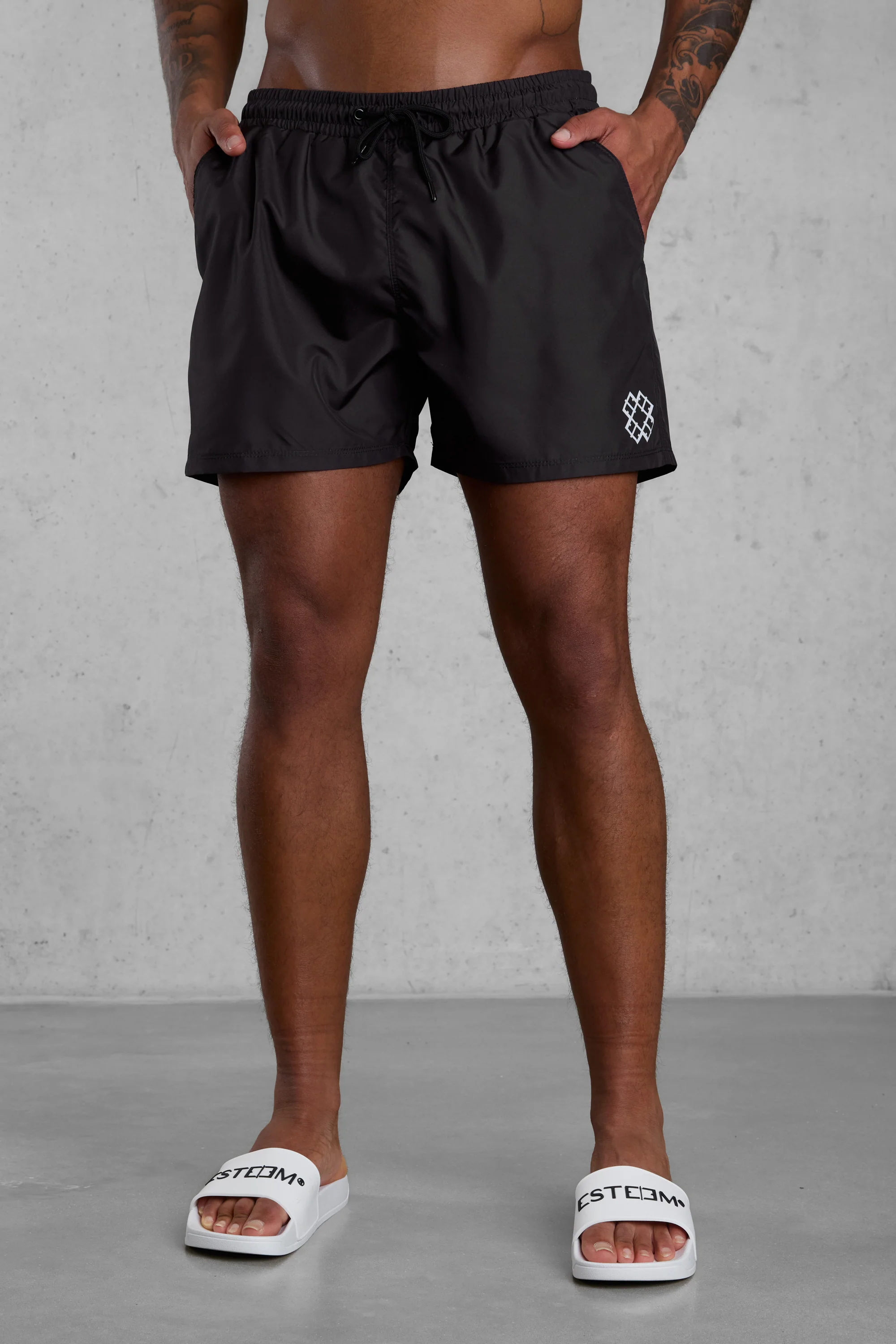 BLACK MONOGRAM SWIMSHORTS - Image 4