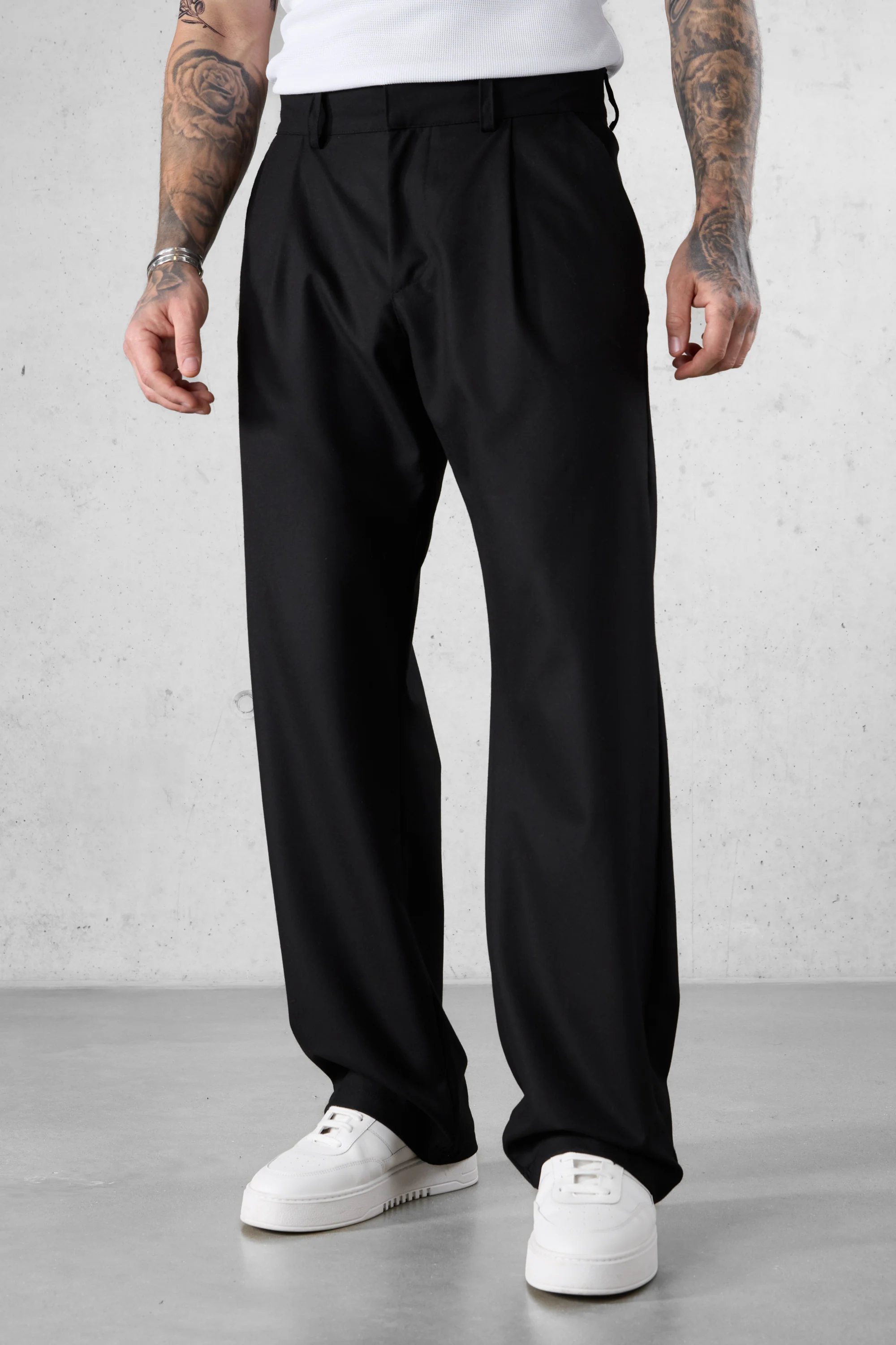 BLACK WIDE TAILORED PANTS - Image 4