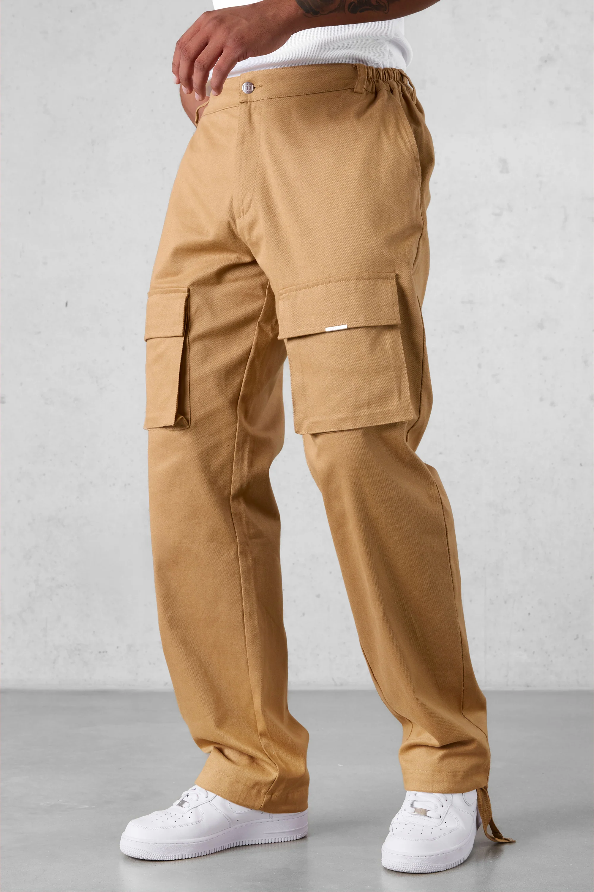 CAMEL CARGO CHINO PANTS - Image 3