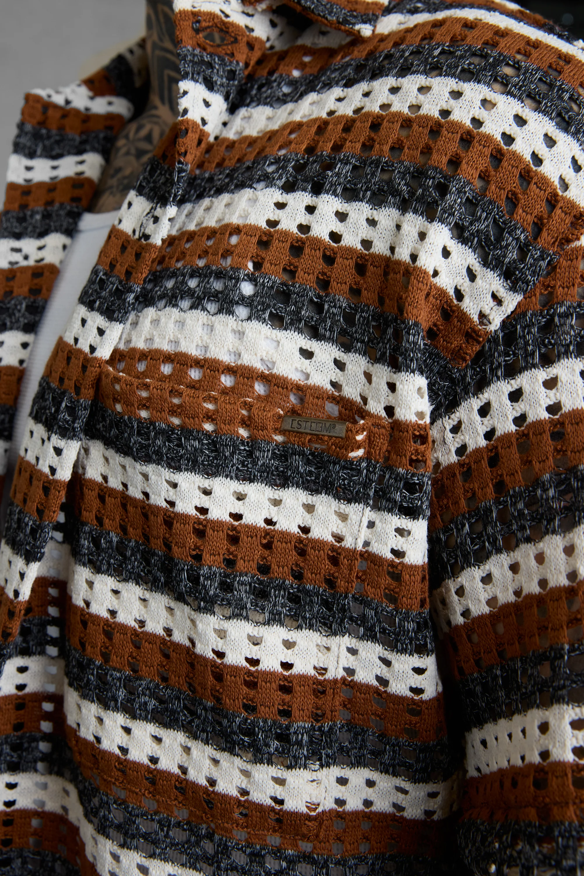 CROCHET STRIPED SHIRT - Image 2