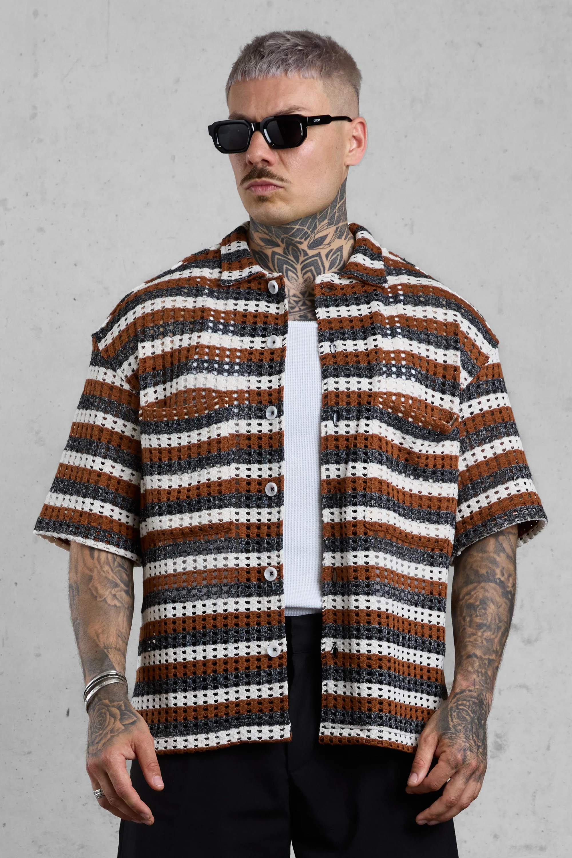 CROCHET STRIPED SHIRT - Image 4