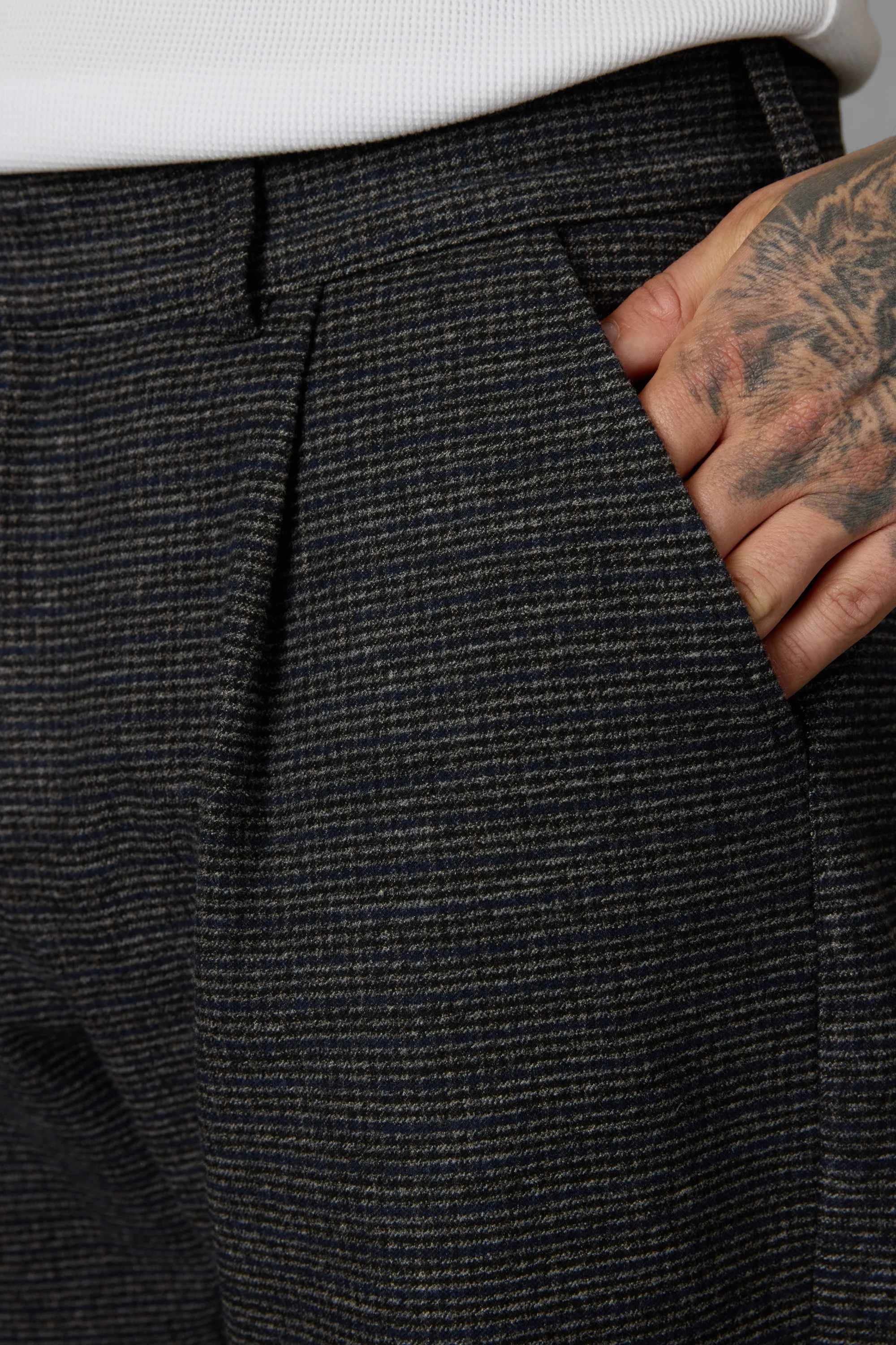 DARKBLUE VINTAGE WIDE TAILORED PANTS - Image 3