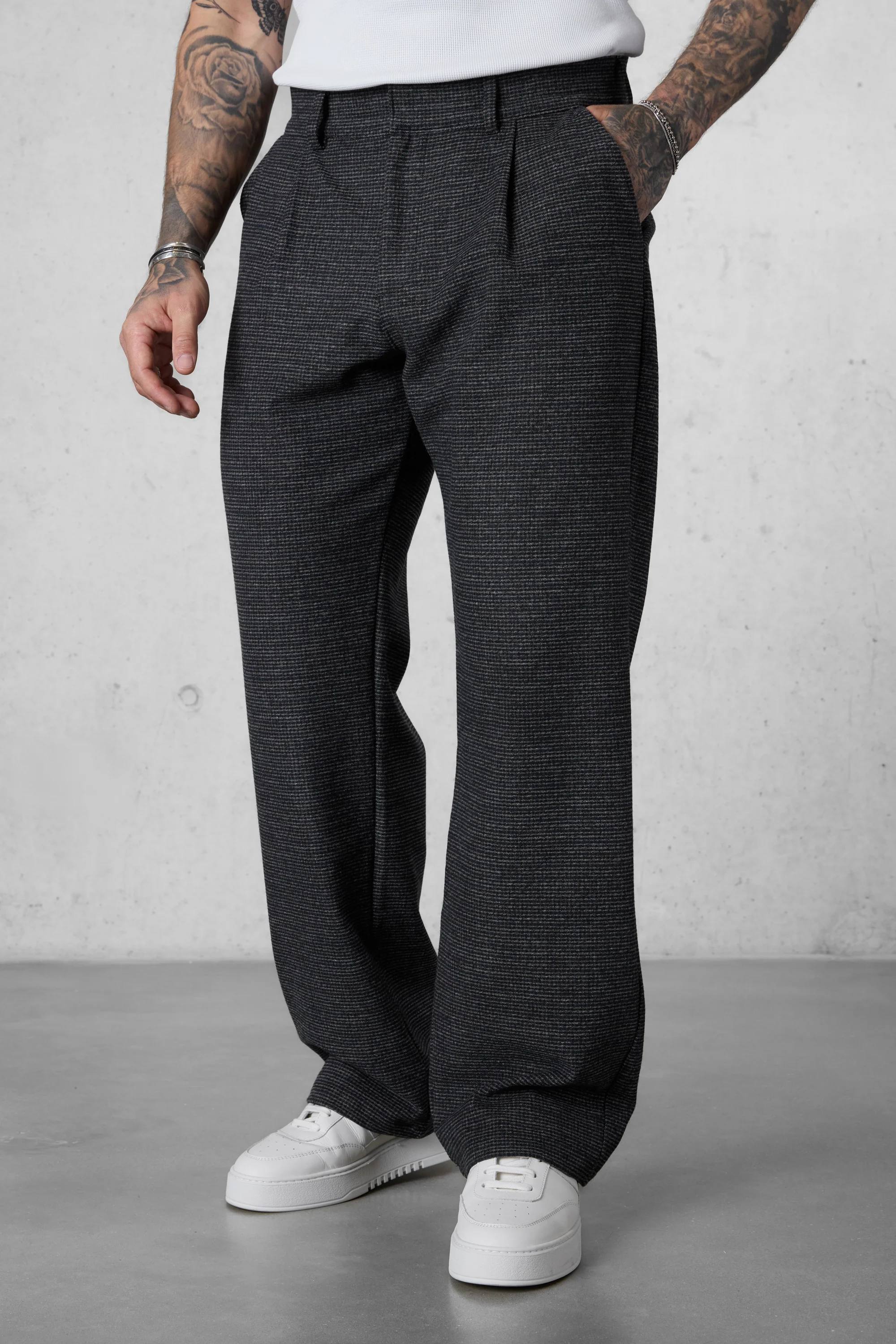 DARKBLUE VINTAGE WIDE TAILORED PANTS - Image 5