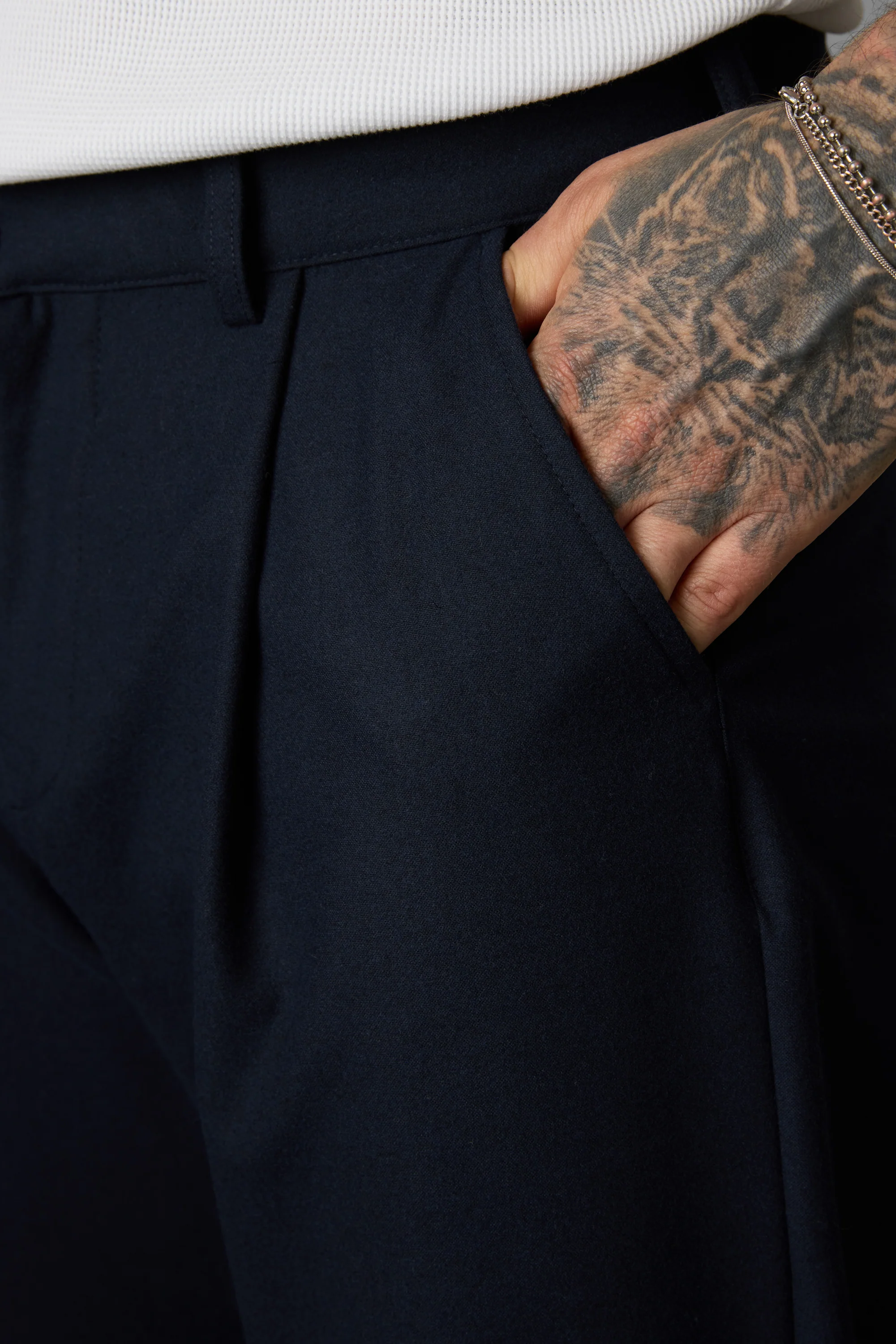 DARKBLUE WIDE TAILORED PANTS - Image 3