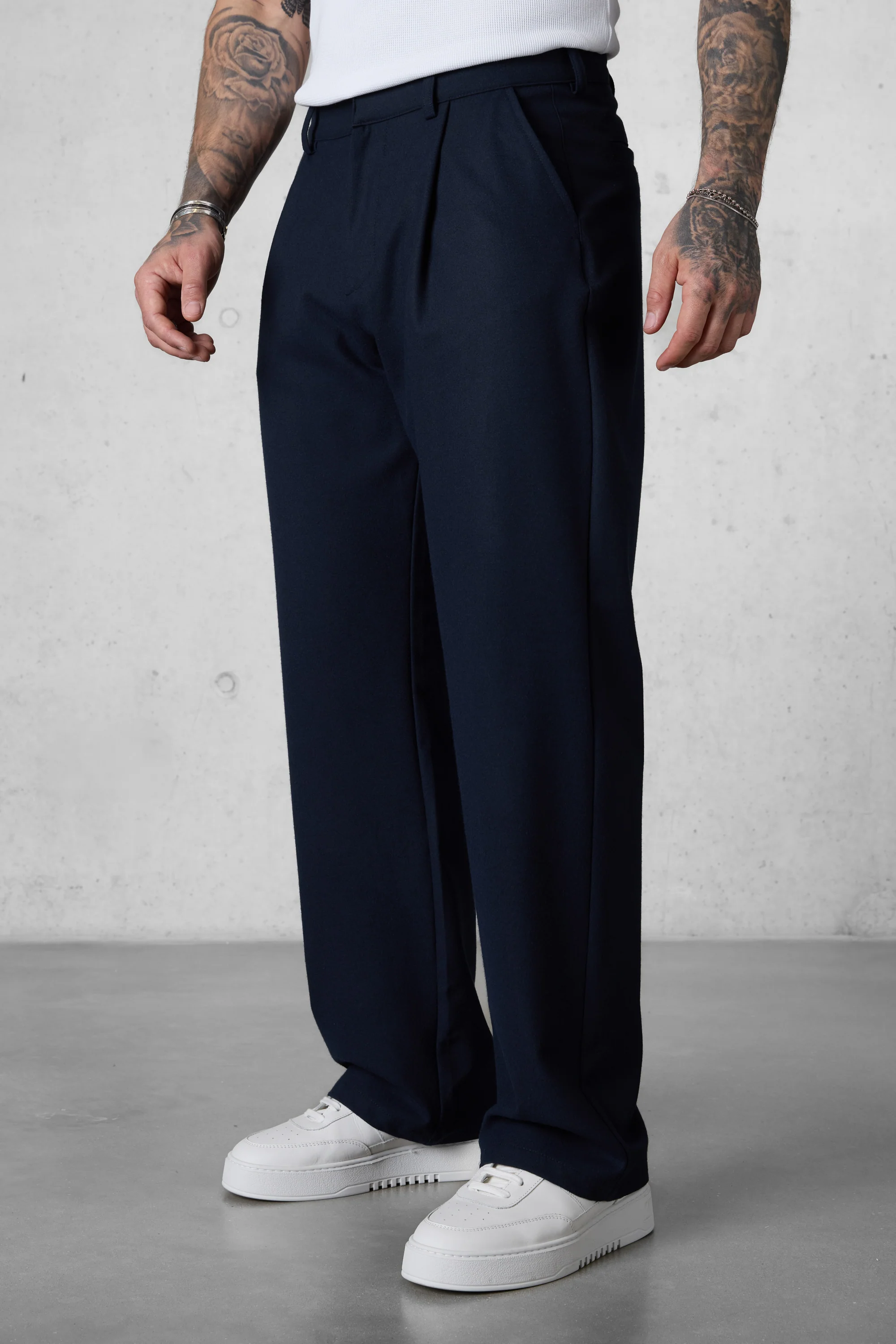 DARKBLUE WIDE TAILORED PANTS - Image 4