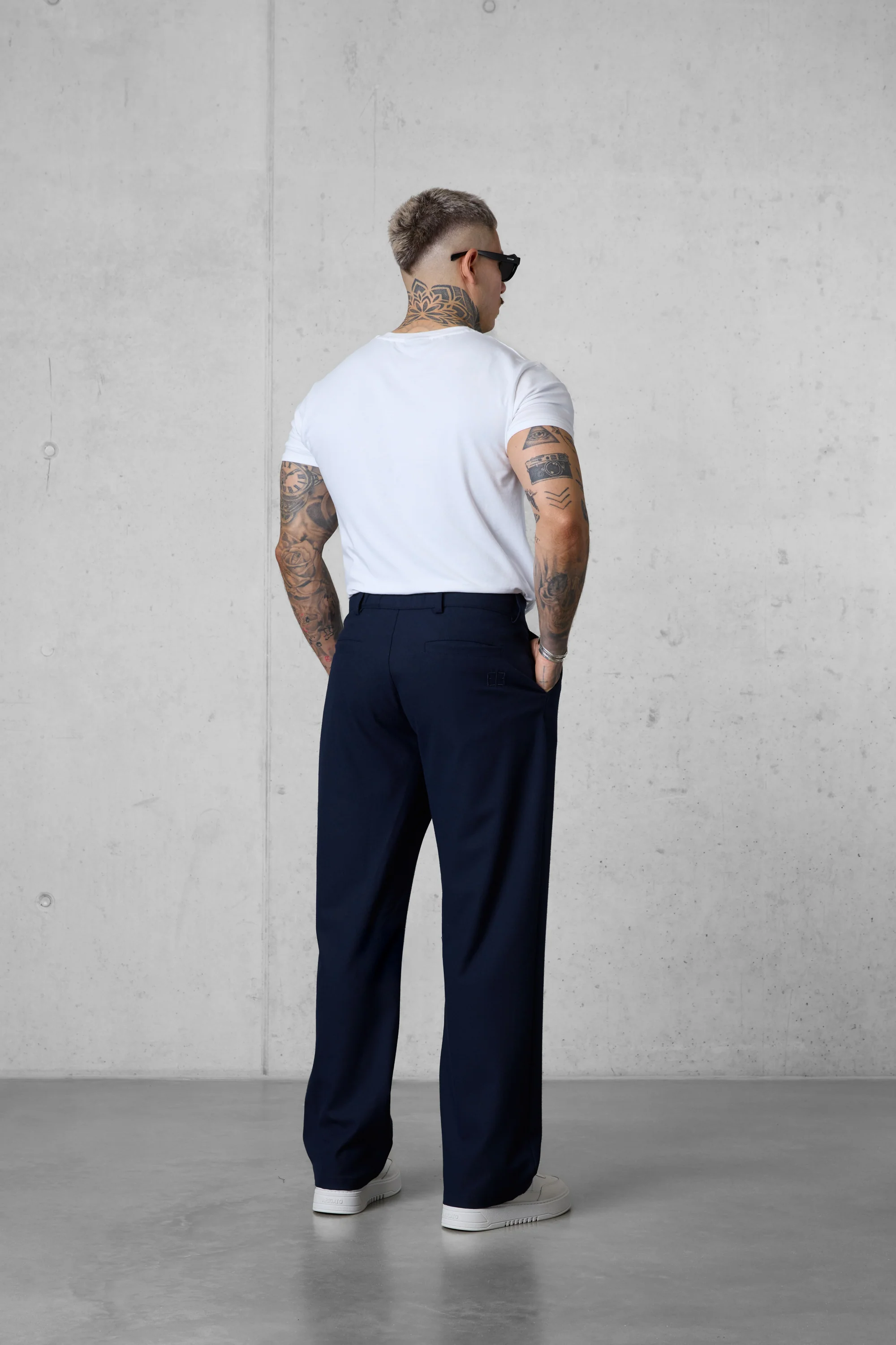 DARKBLUE WIDE TAILORED PANTS - Image 6
