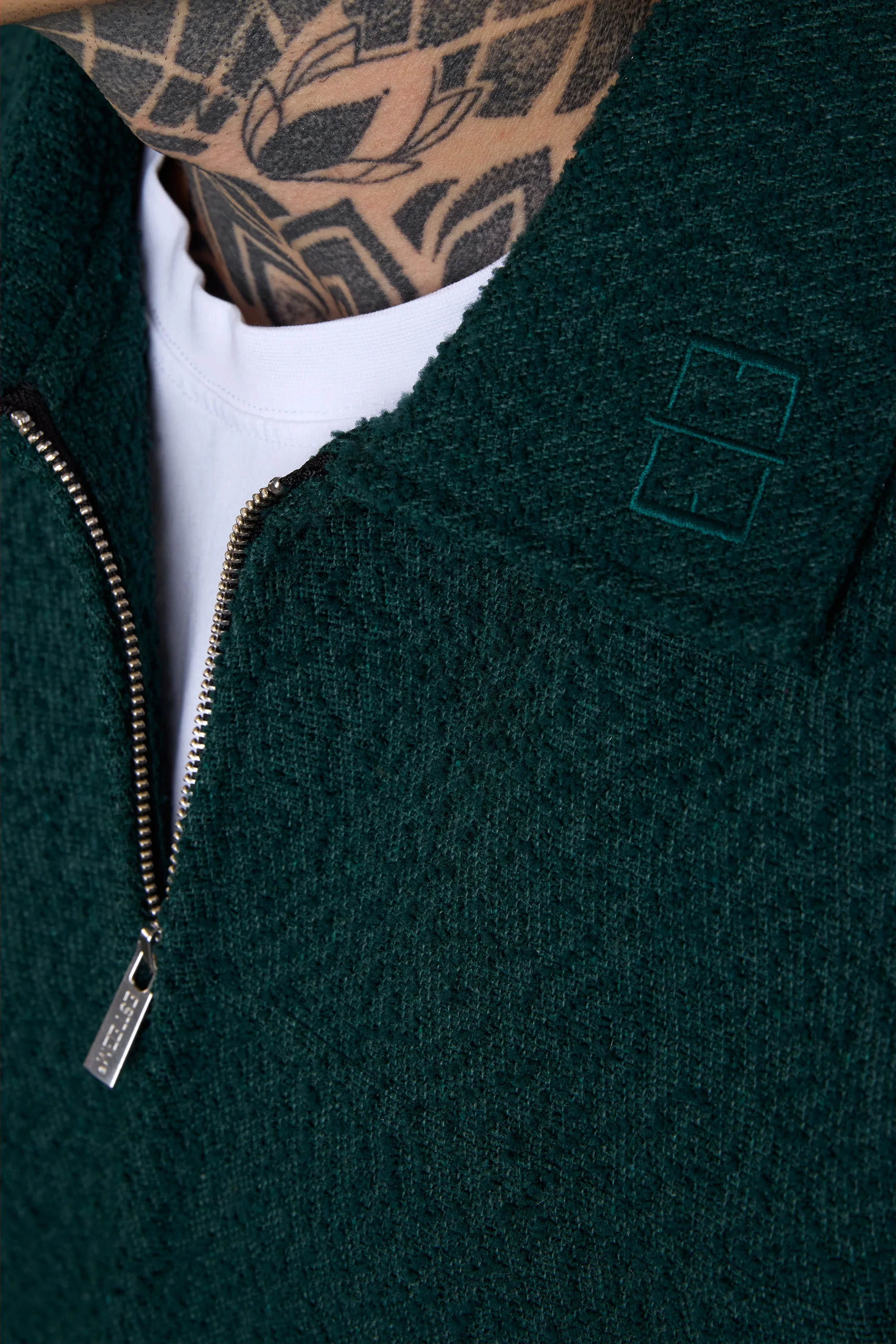 DARKGREEN BOUCLÉ OVERSIZED JACKET - Image 6