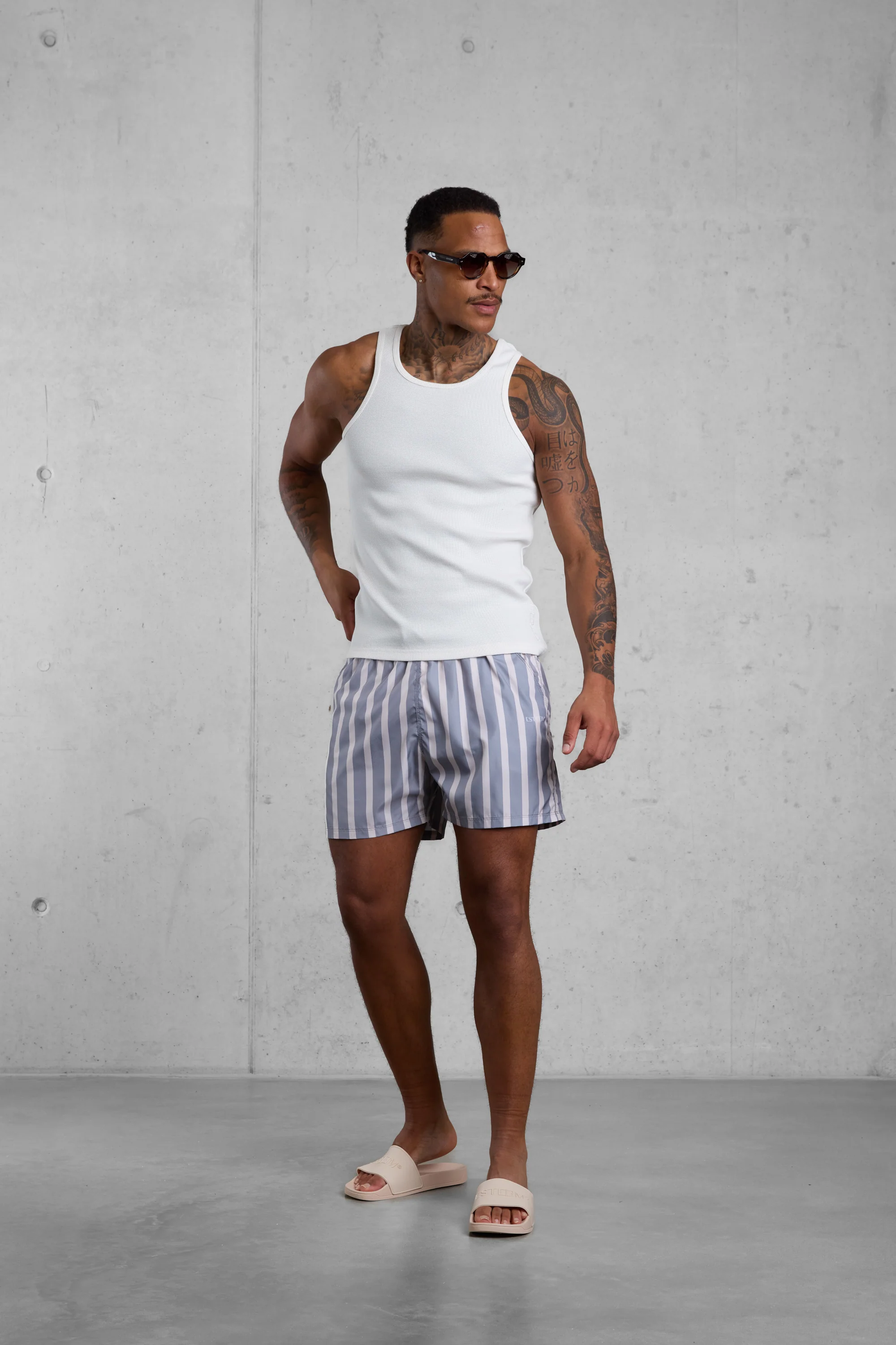 DARKKHAKI STRIPED SWIMSHORTS - Image 3