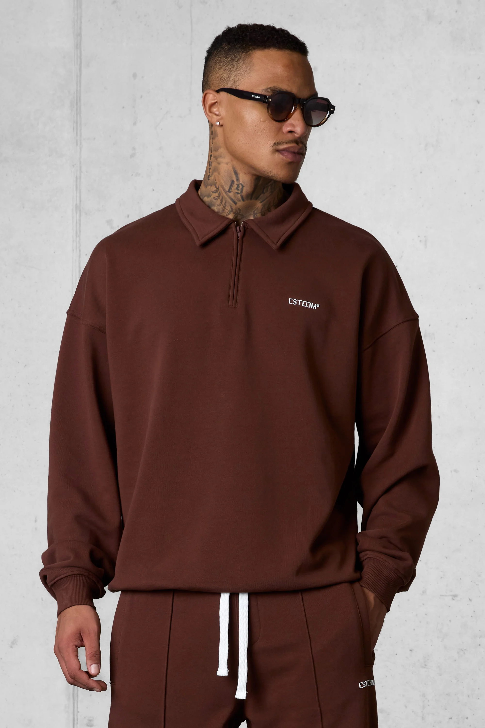DOWNTOWNBROWN ESSENTIAL OVERSIZED HALFZIP SWEATER - Image 3