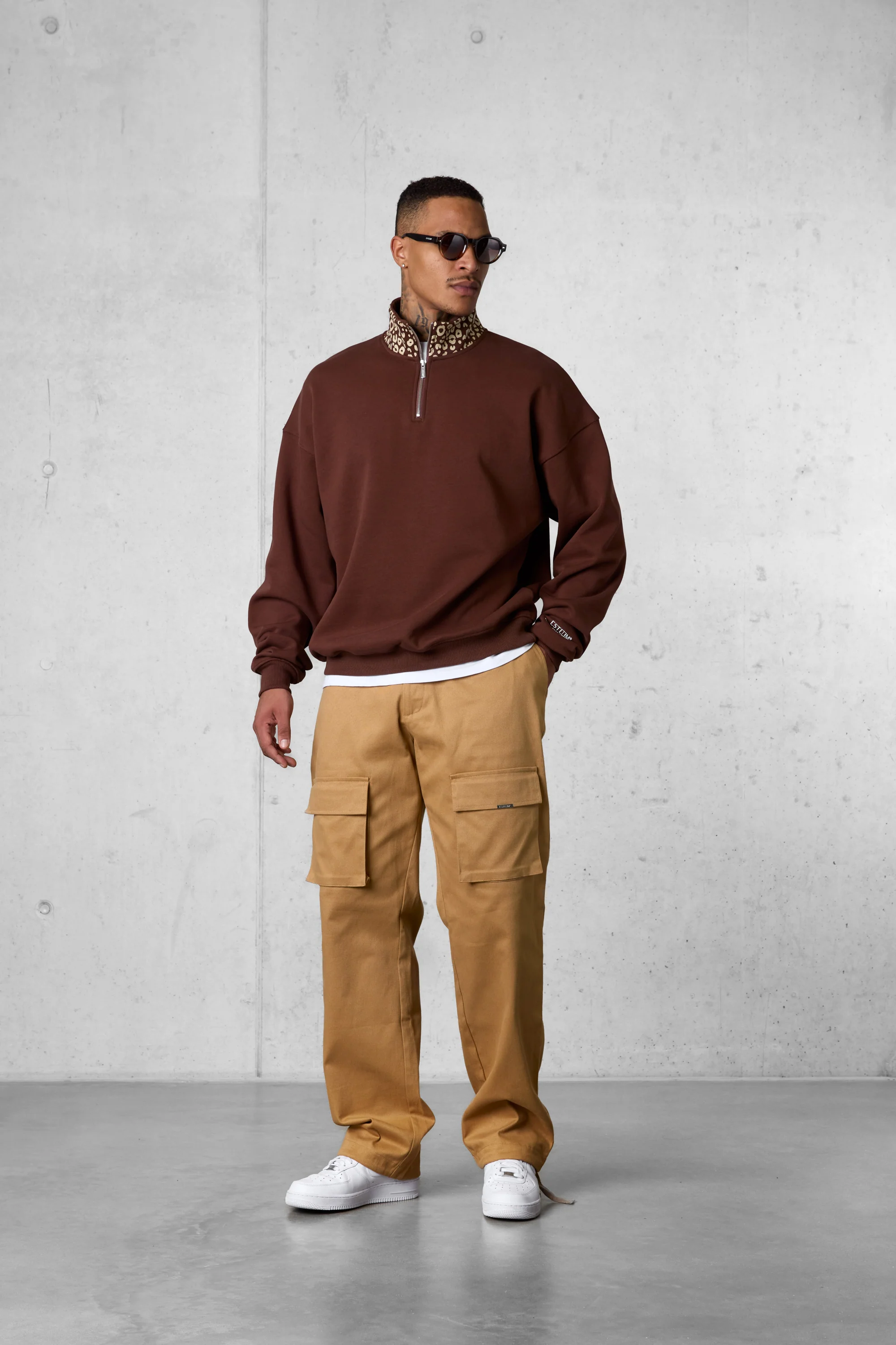 DOWNTOWNBROWN LEO AESTHETICS OVERSIZED HALFZIP SWEATER - Image 2