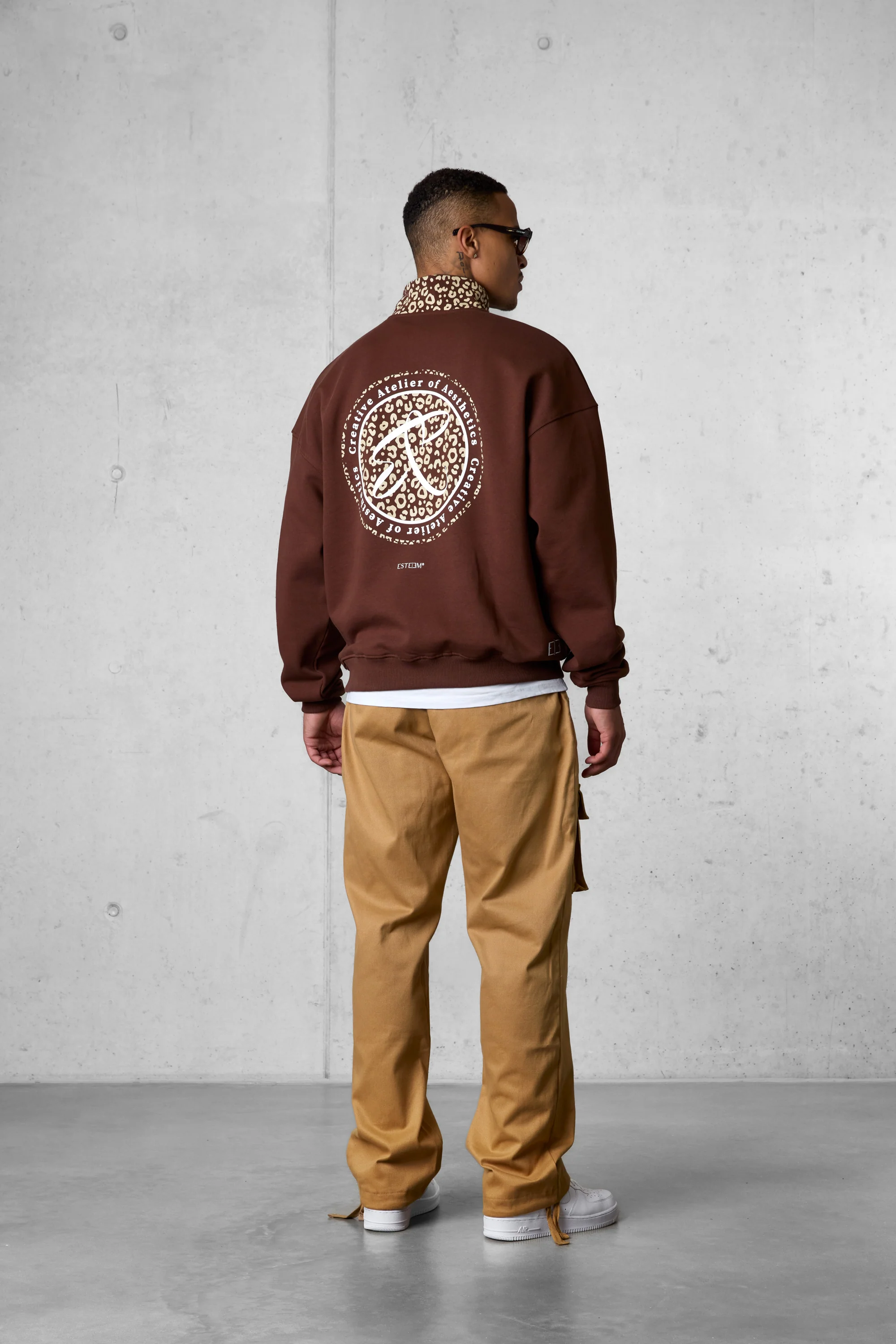 DOWNTOWNBROWN LEO AESTHETICS OVERSIZED HALFZIP SWEATER - Image 4