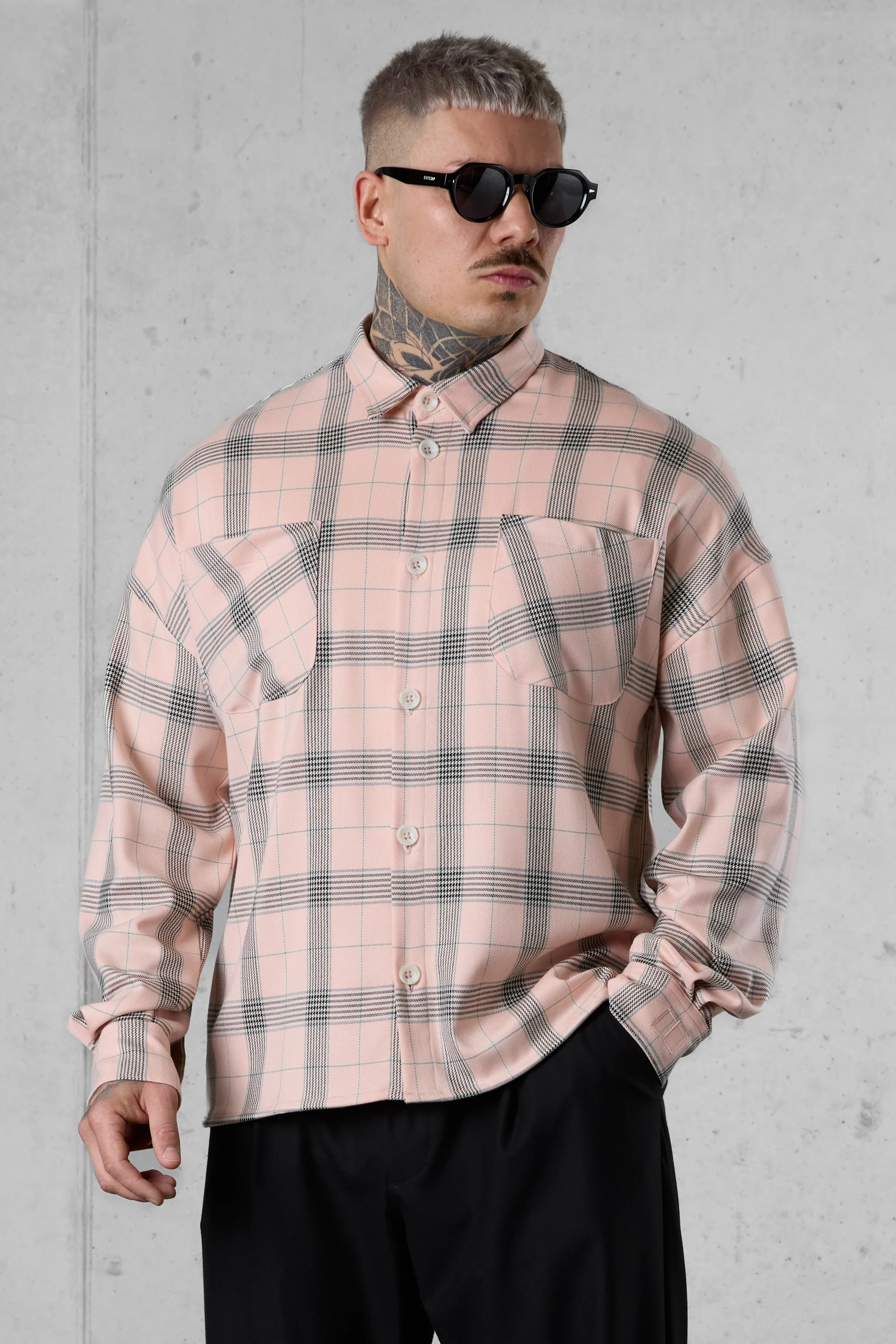 DUSTYCORAL PLAID OVERSIZED SHIRT - Image 3