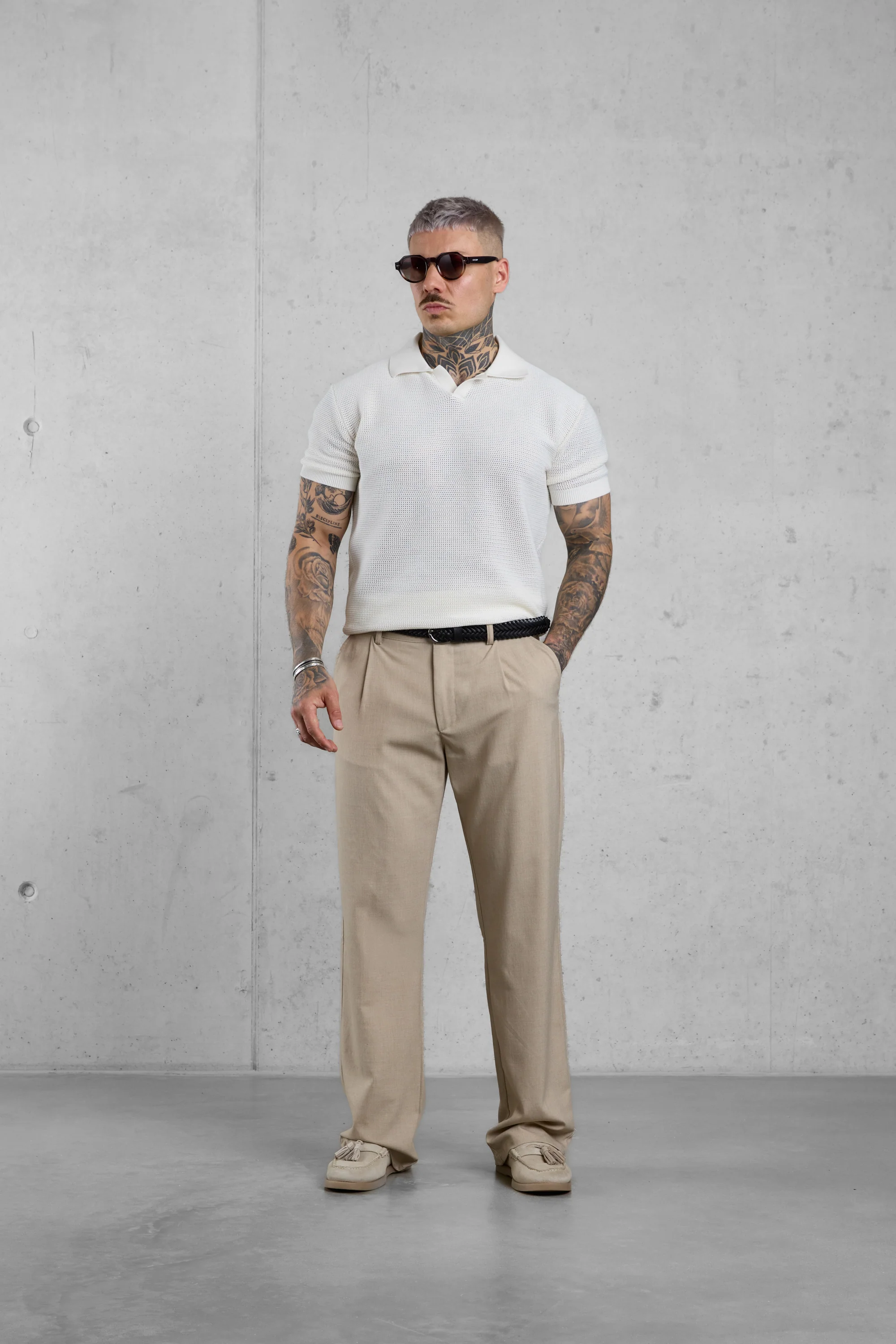 ECRU KNIT POLOSHIRT - Image 3