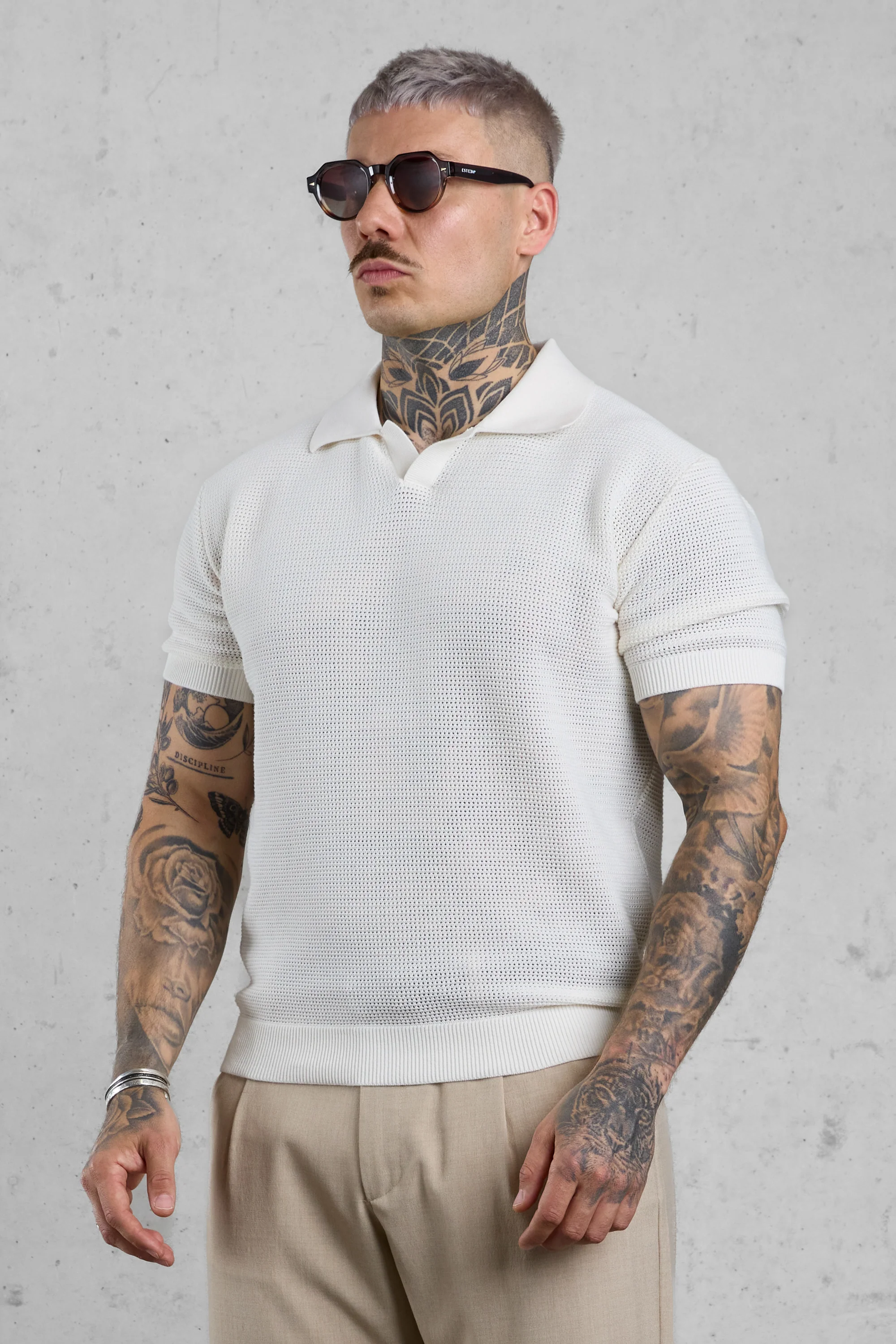 ECRU KNIT POLOSHIRT - Image 4