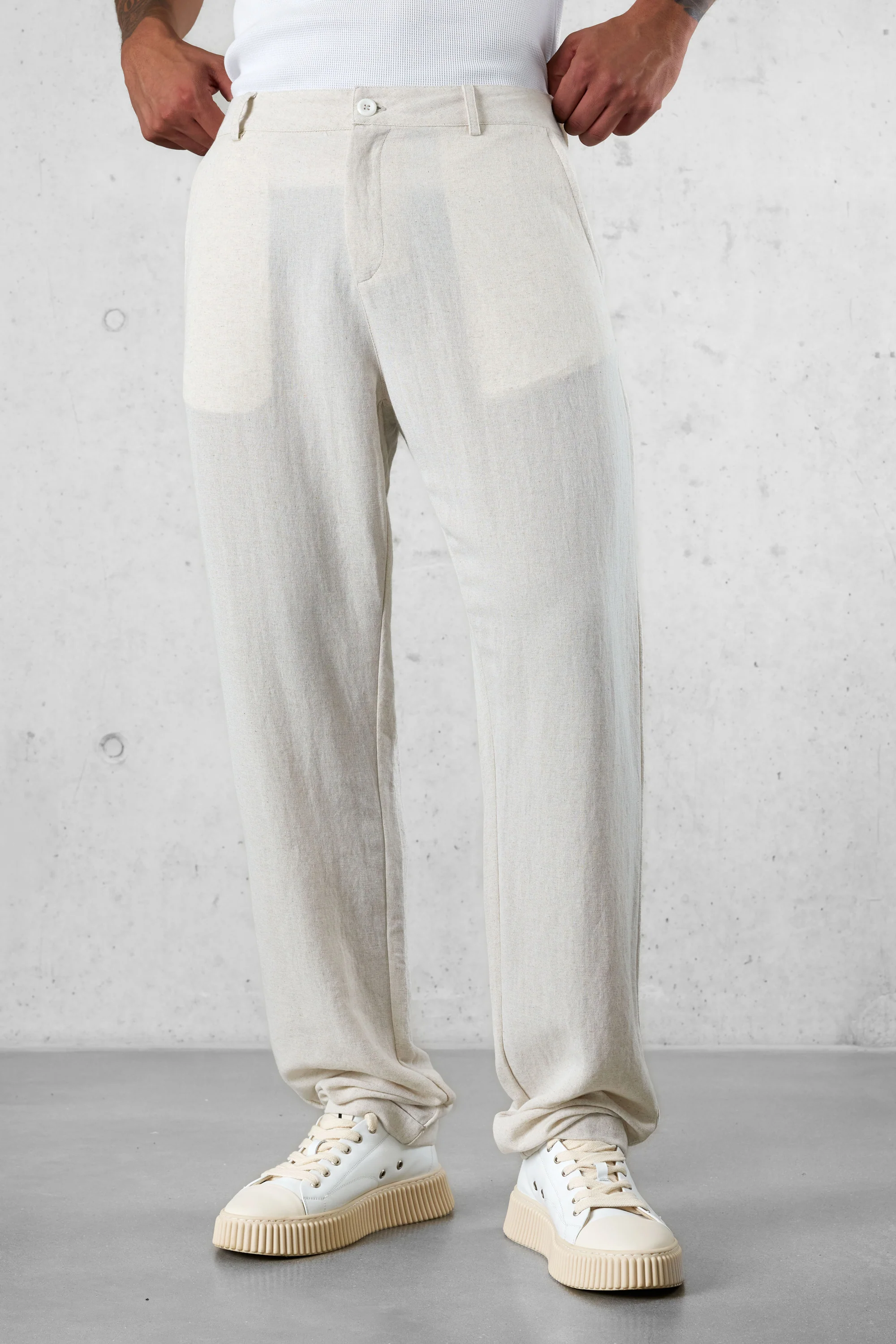 ECRU LINEN PANTS - Image 3