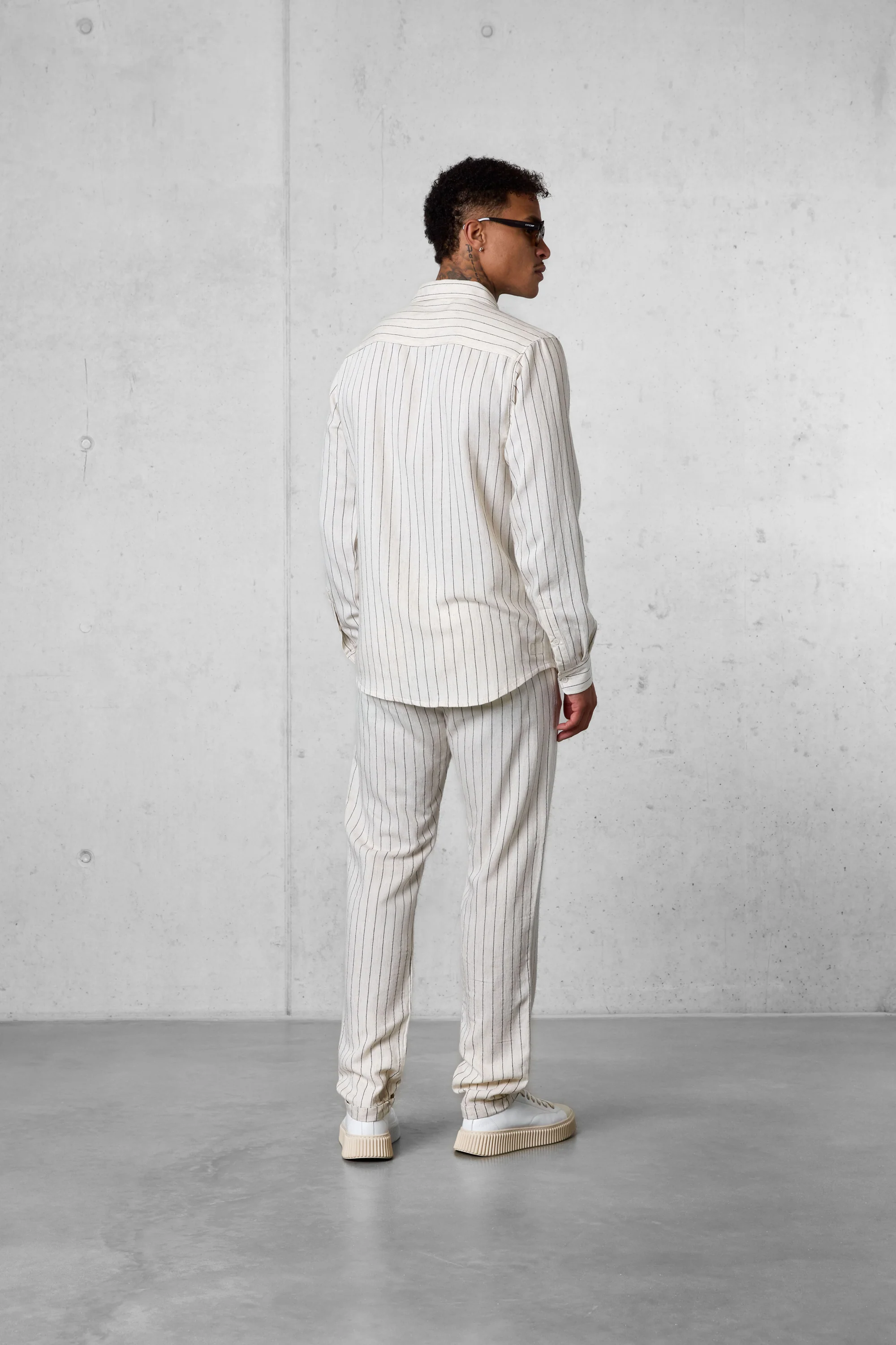 ECRU STRIPED LINEN SHIRT - Image 4