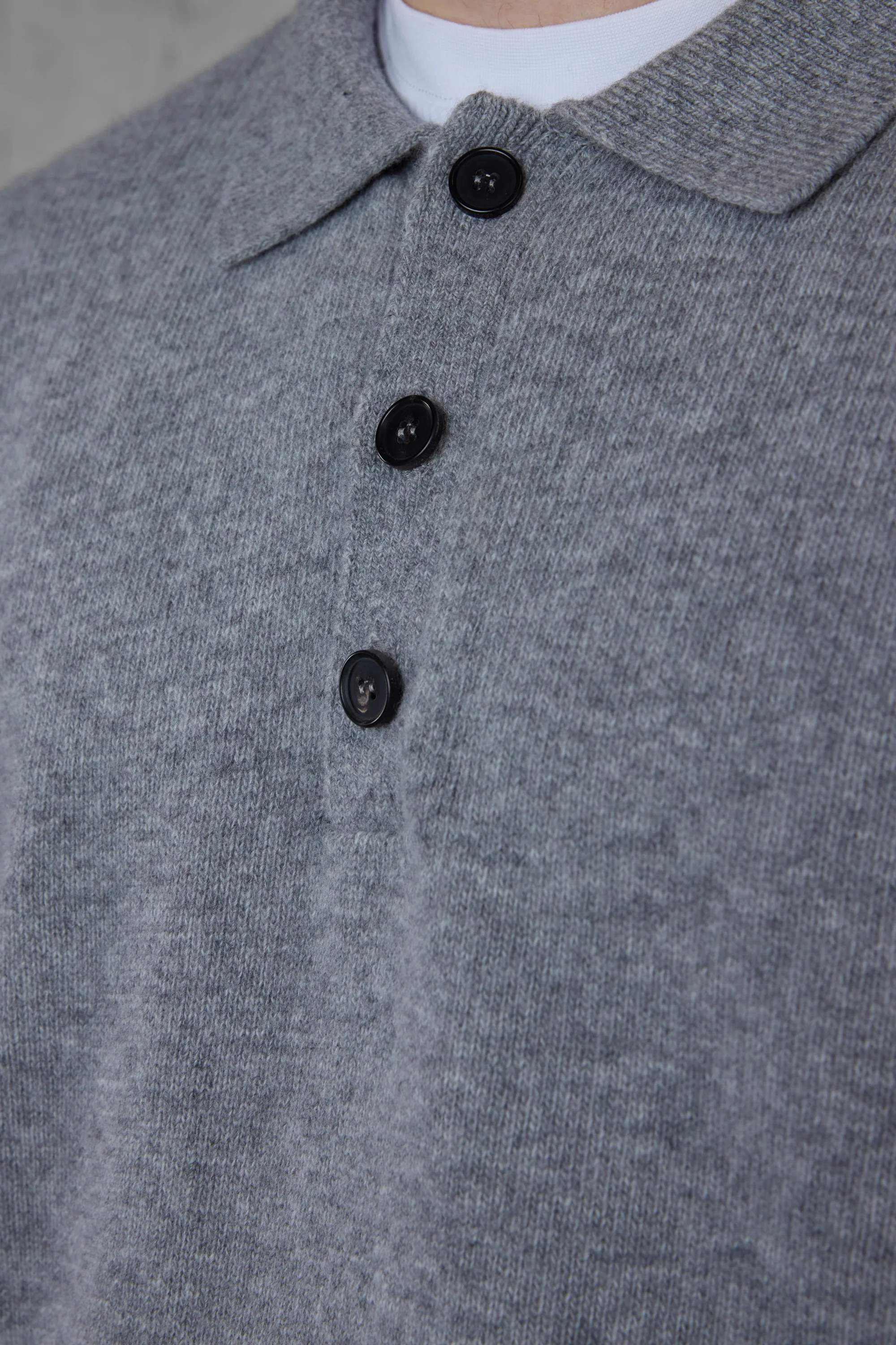 GREY KNIT POLO SWEATER - Image 3
