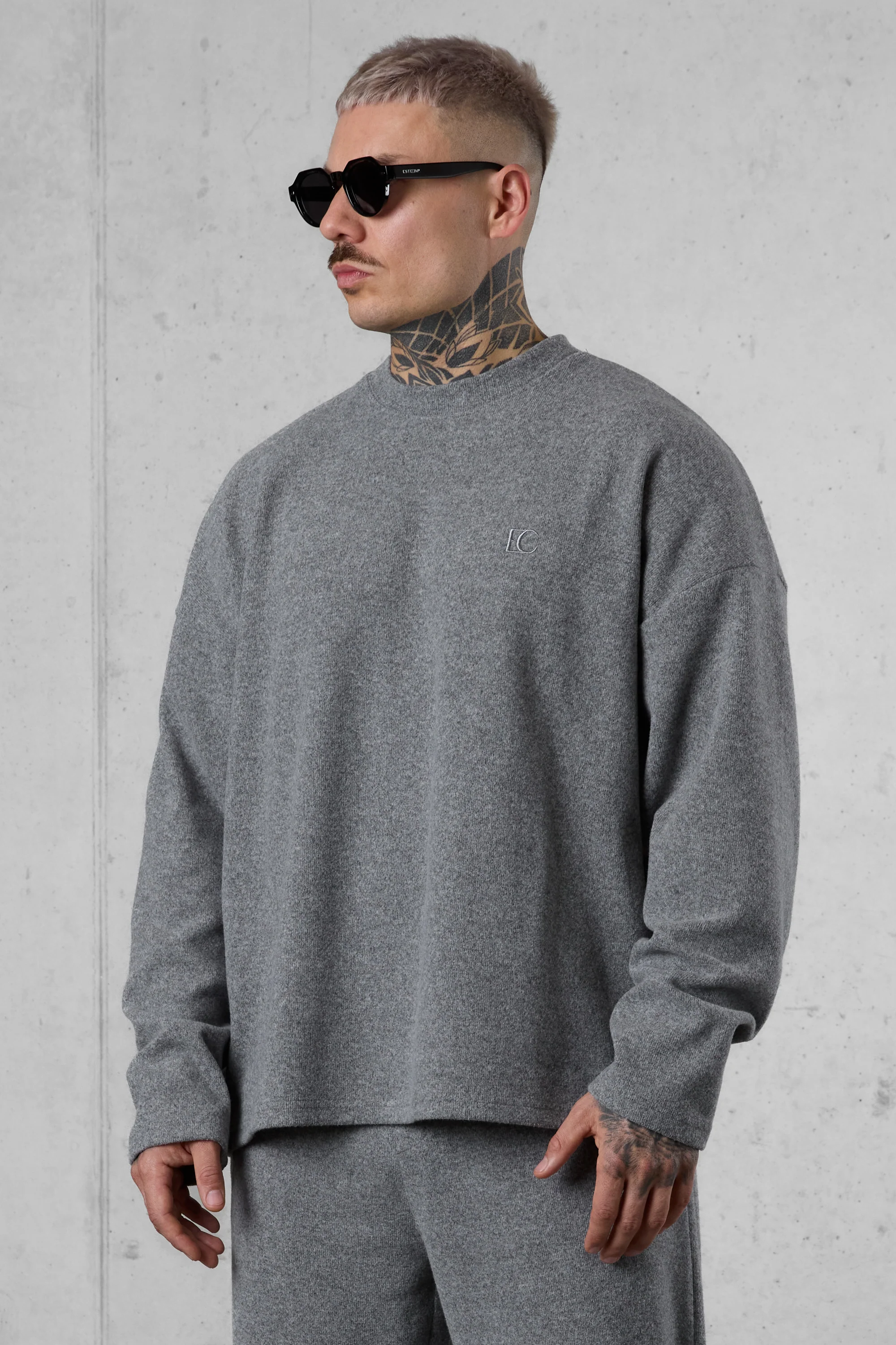 GREY MELANGE COMFY OVERSIZED SWEATER - Image 4