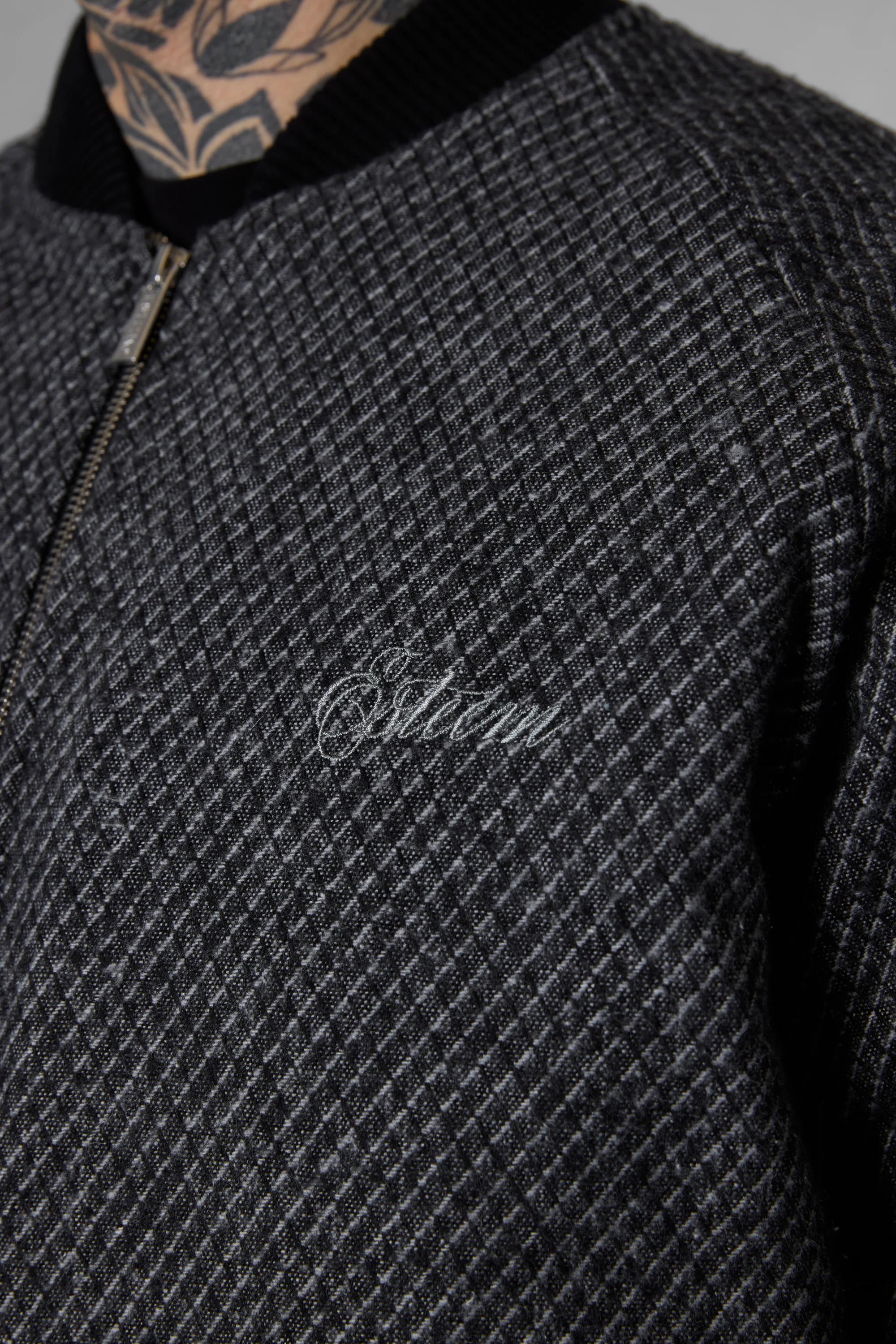 GREY SHADOW BOMBER JACKET - Image 3