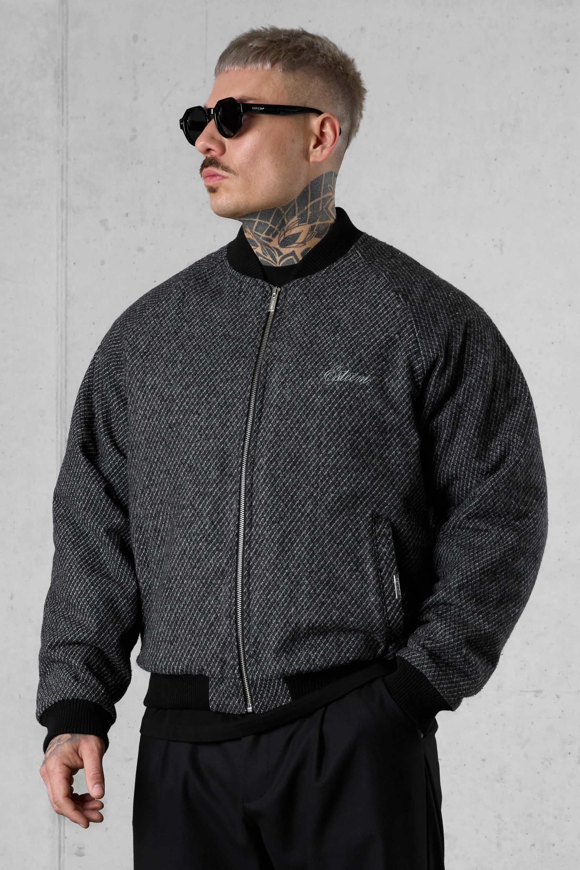 GREY SHADOW BOMBER JACKET - Image 4