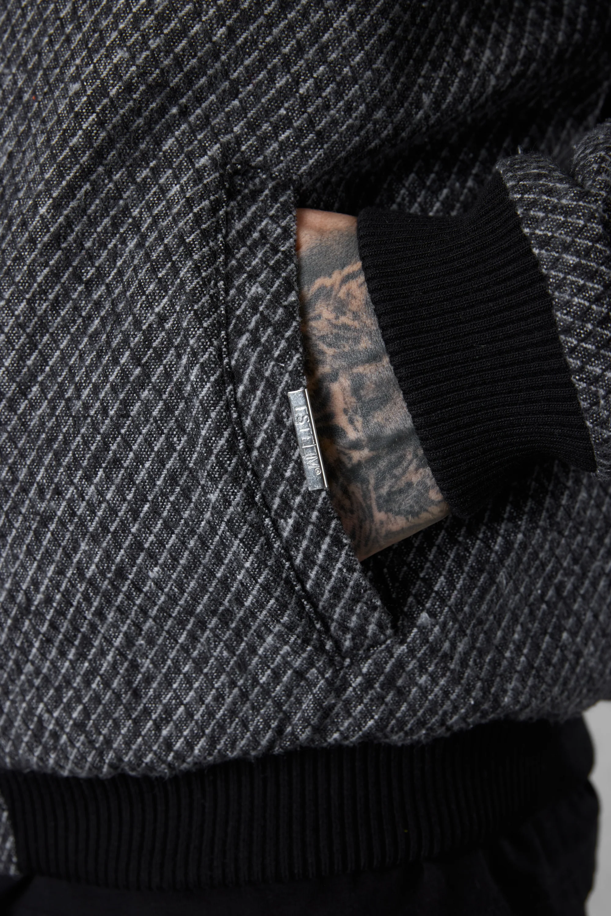 GREY SHADOW BOMBER JACKET - Image 6