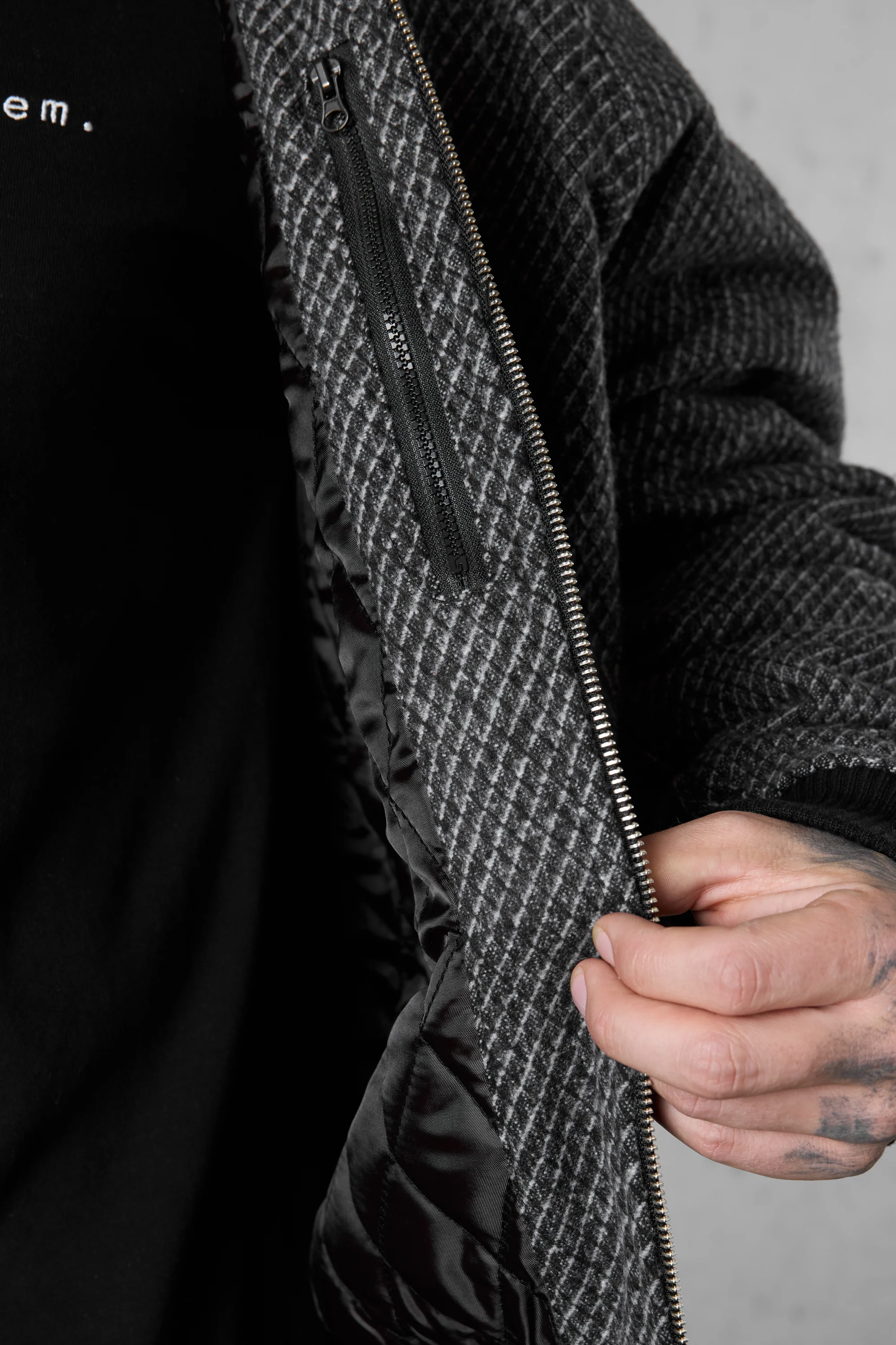 GREY SHADOW BOMBER JACKET - Image 7