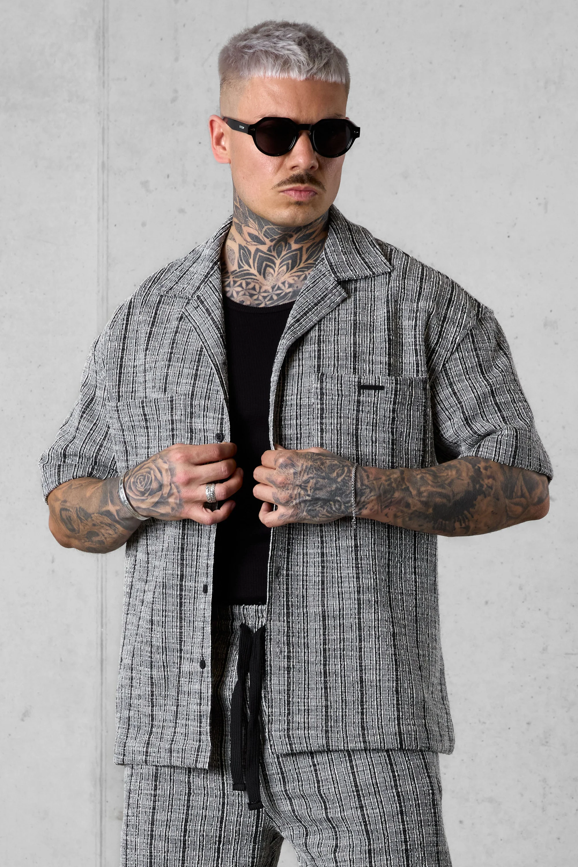 GREY STRIPED JACQUARD SHIRT - Image 3