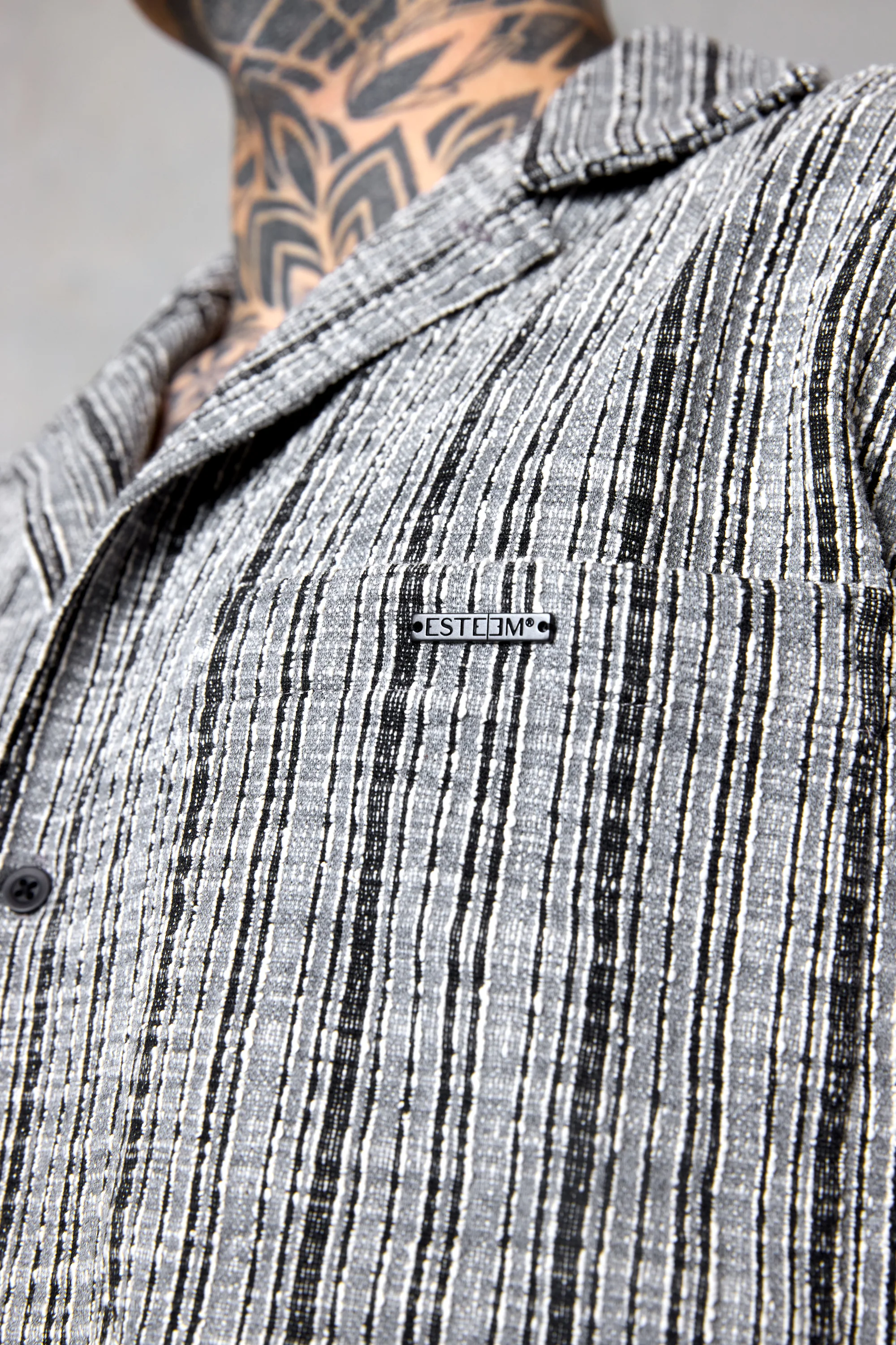 GREY STRIPED JACQUARD SHIRT - Image 5