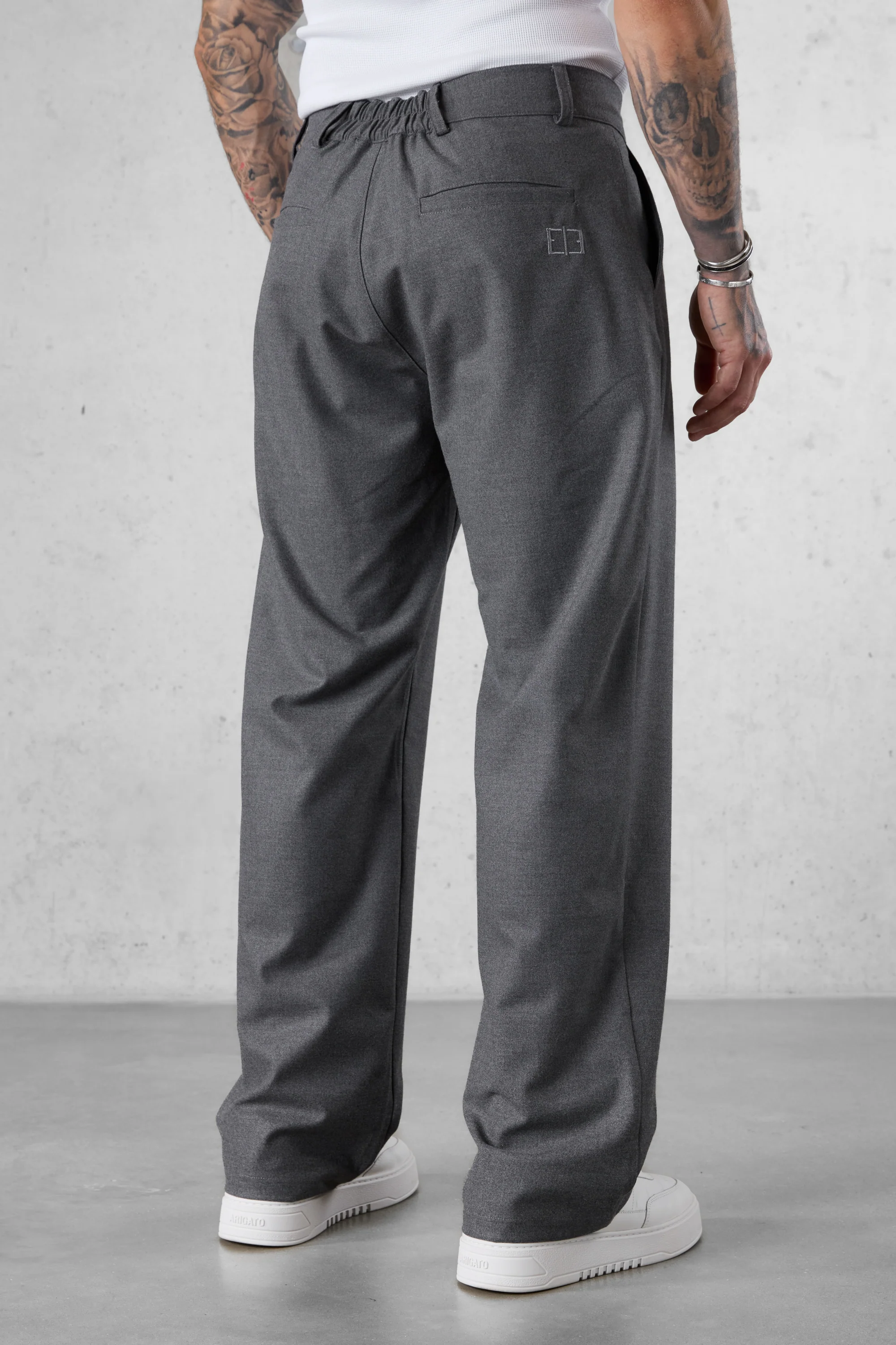 GREY WIDE TAILORED PANTS - Image 5