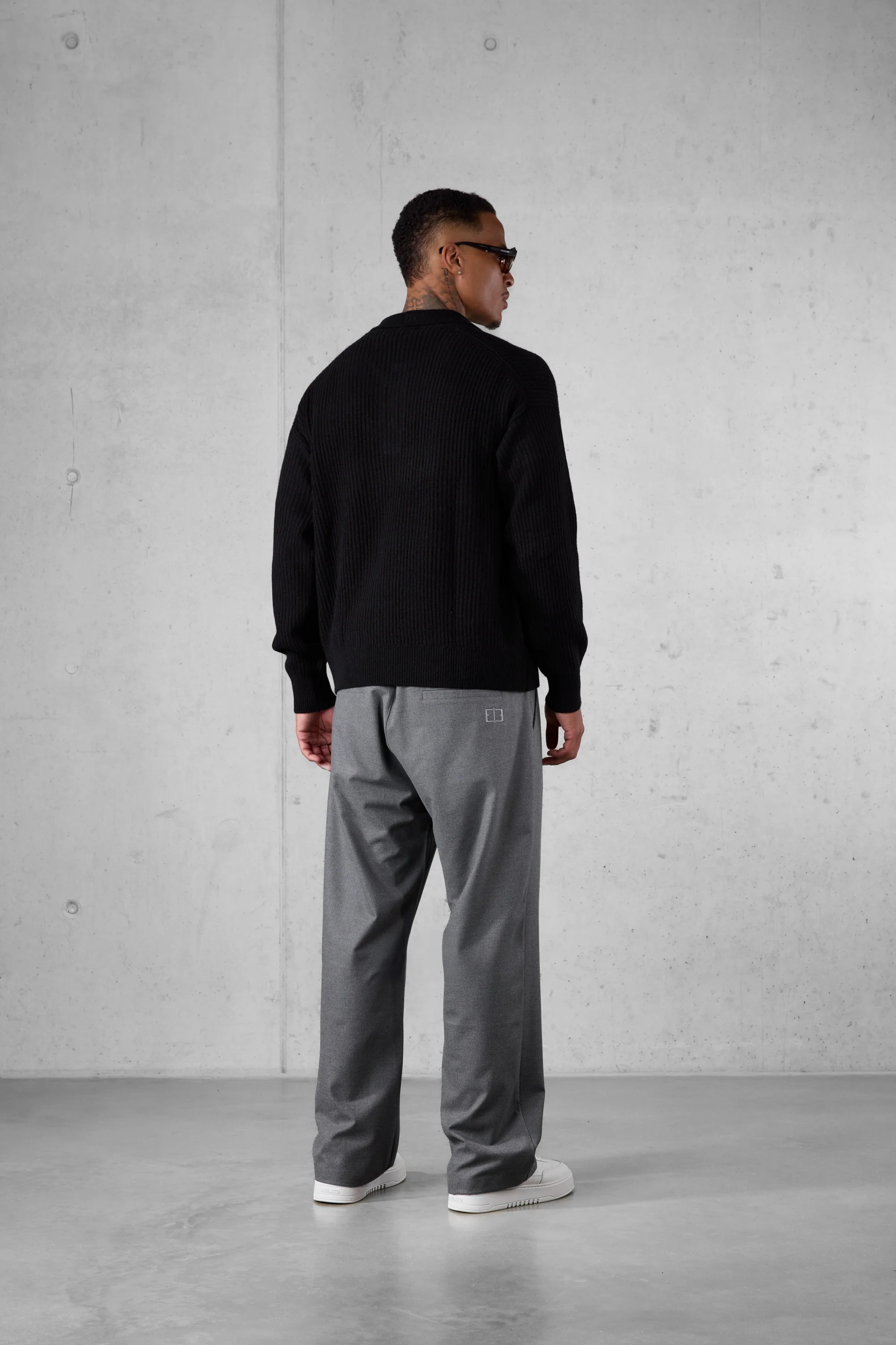 GREY WIDE TAILORED PANTS - Image 6