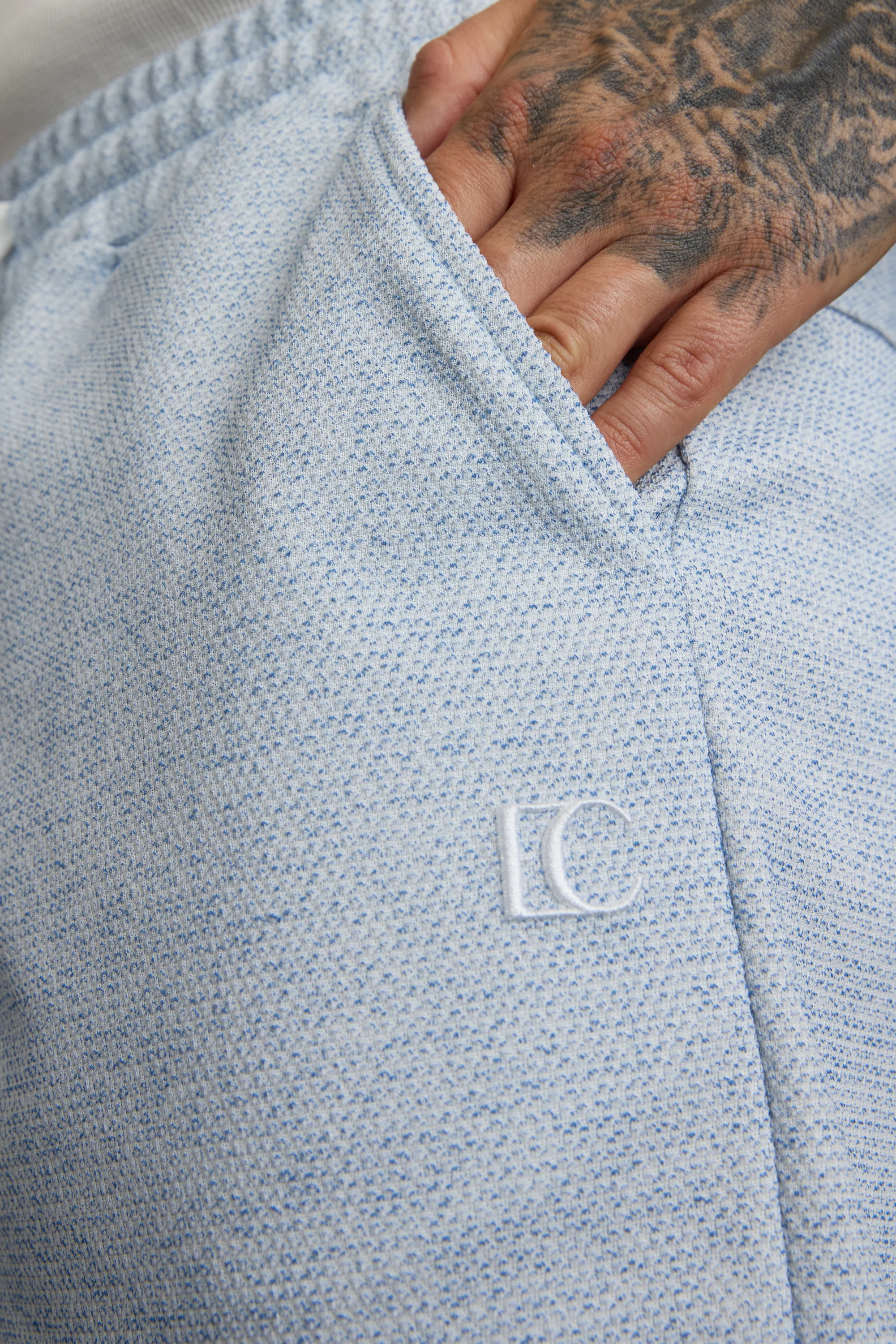 LIGHTBLUE TEXTURED SHORTS - Image 3