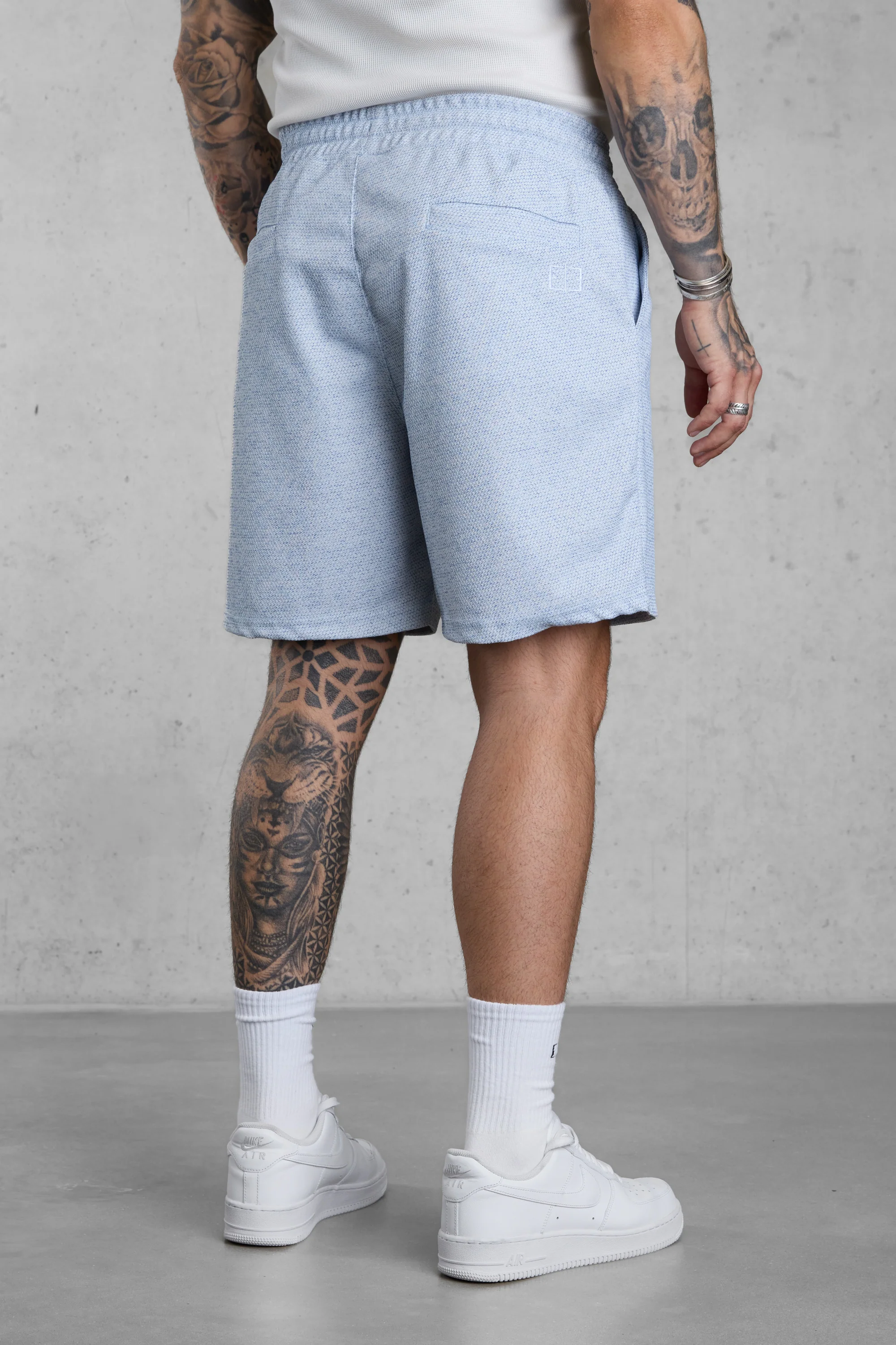 LIGHTBLUE TEXTURED SHORTS - Image 5