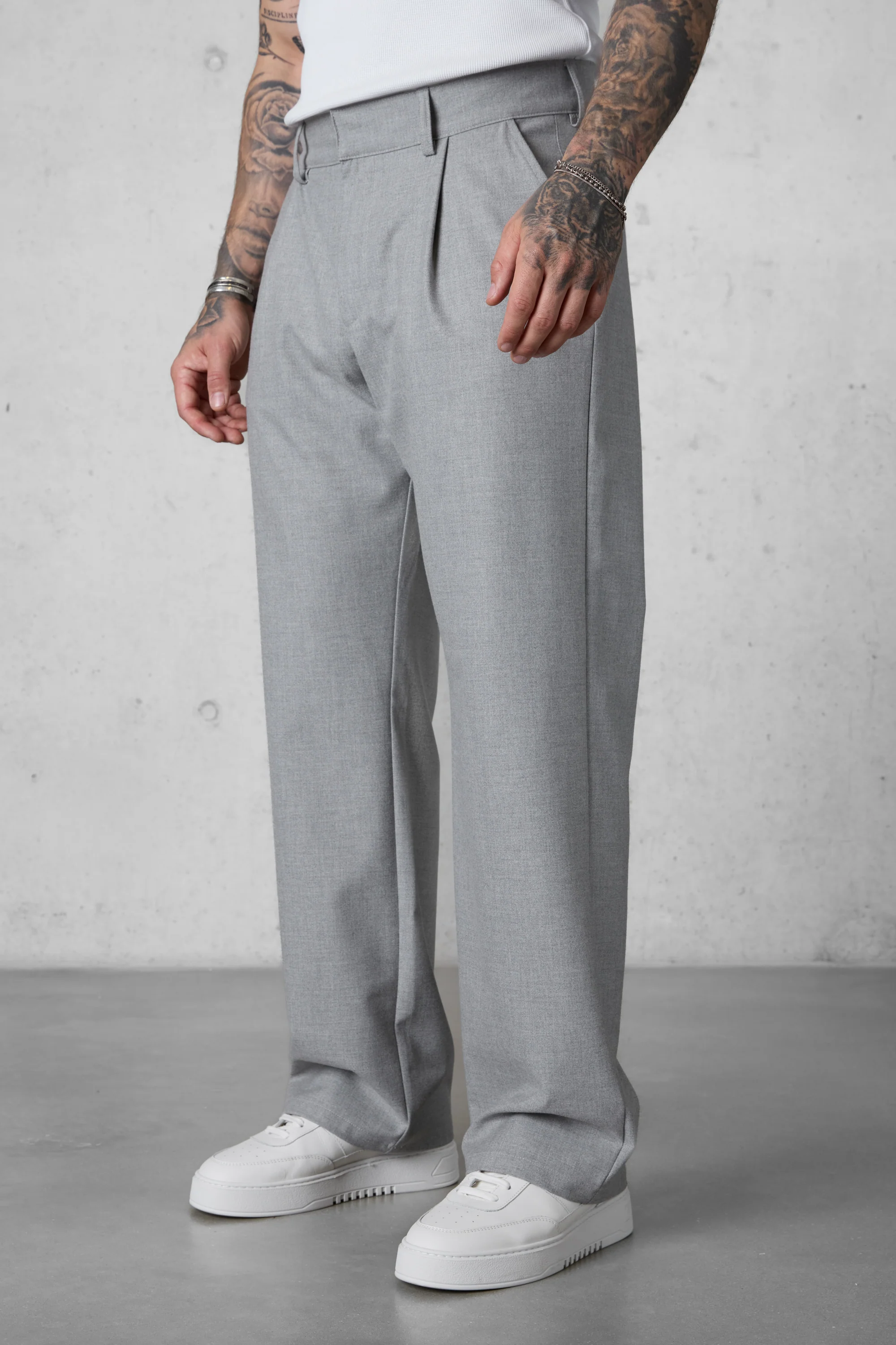 LIGHTGREY WIDE TAILORED PANTS - Image 5