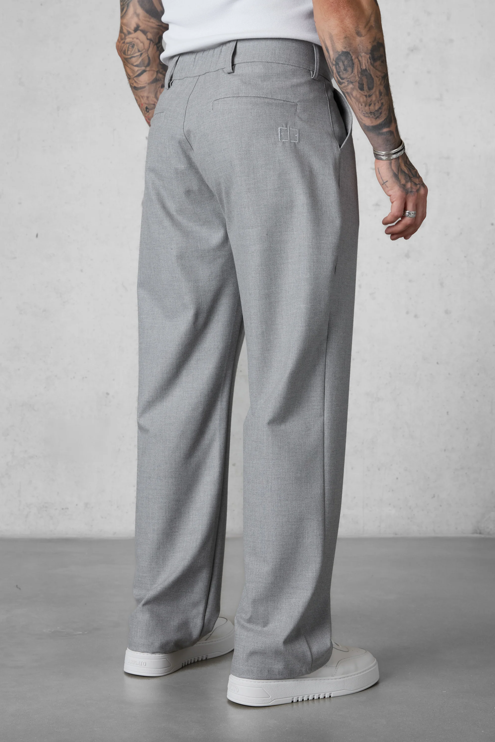 LIGHTGREY WIDE TAILORED PANTS - Image 6