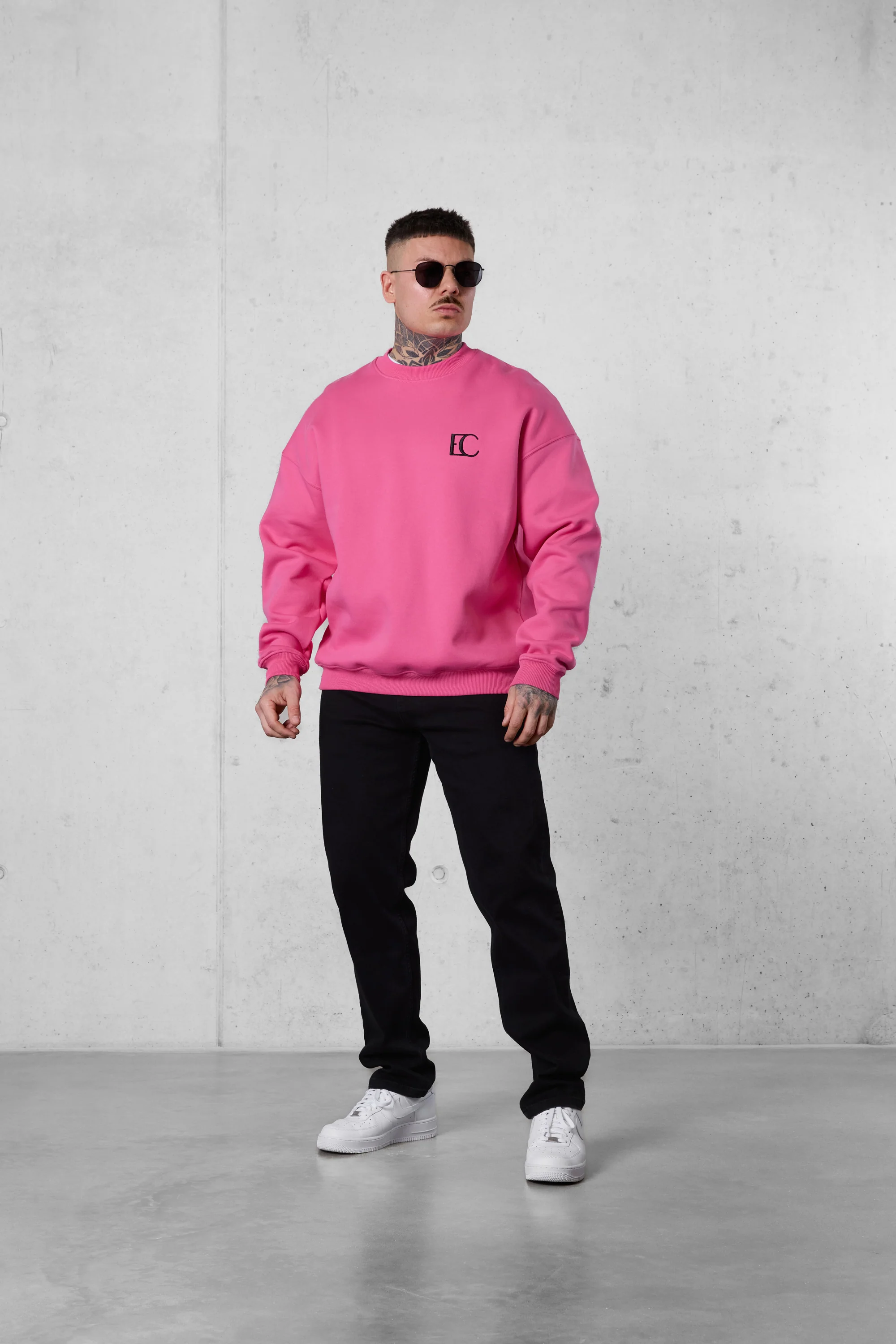 PINK EC LOGO OVERSIZED SWEATER - Image 3