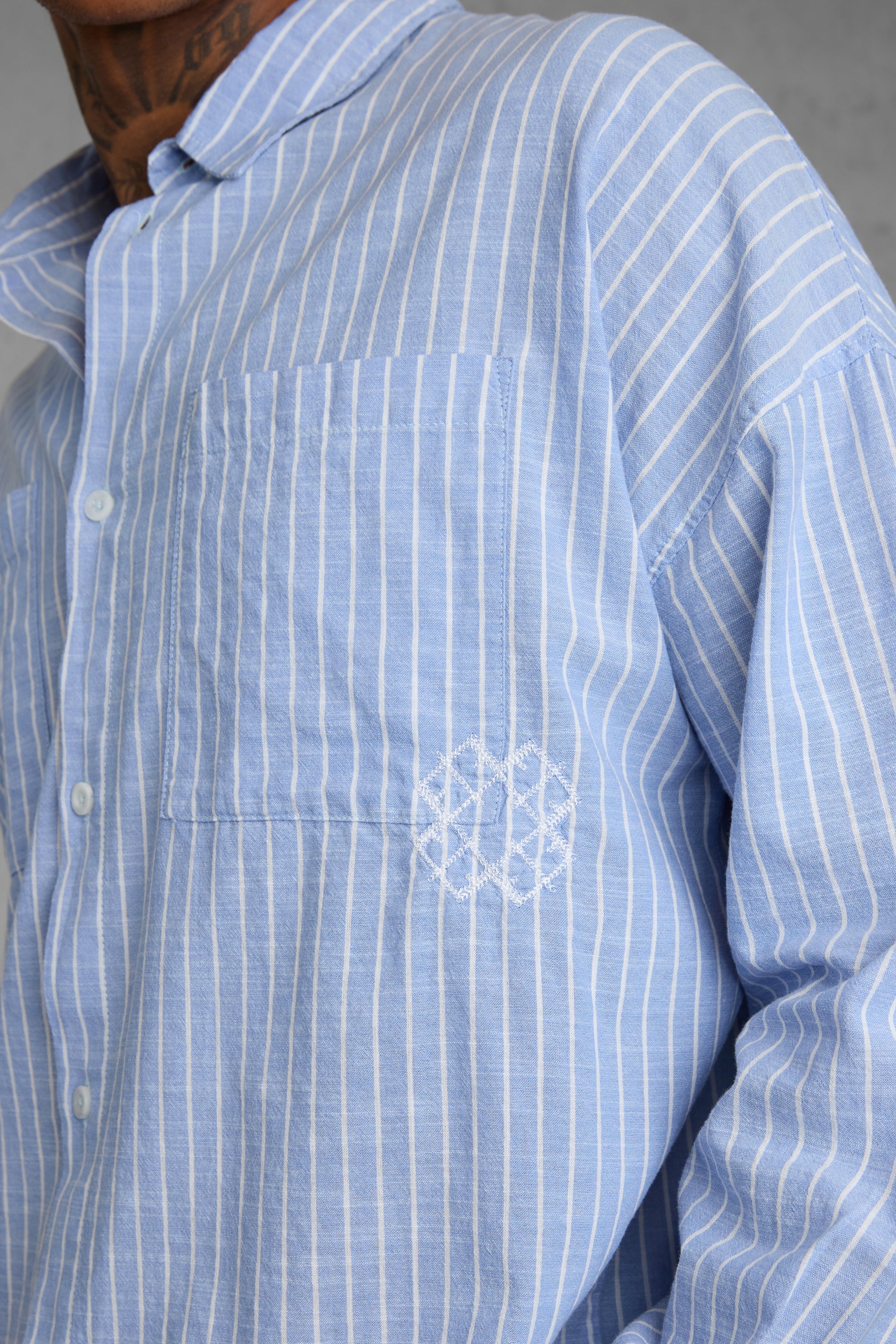 RIVIERABLUE STRIPED OVERSIZED SHIRT - Image 7