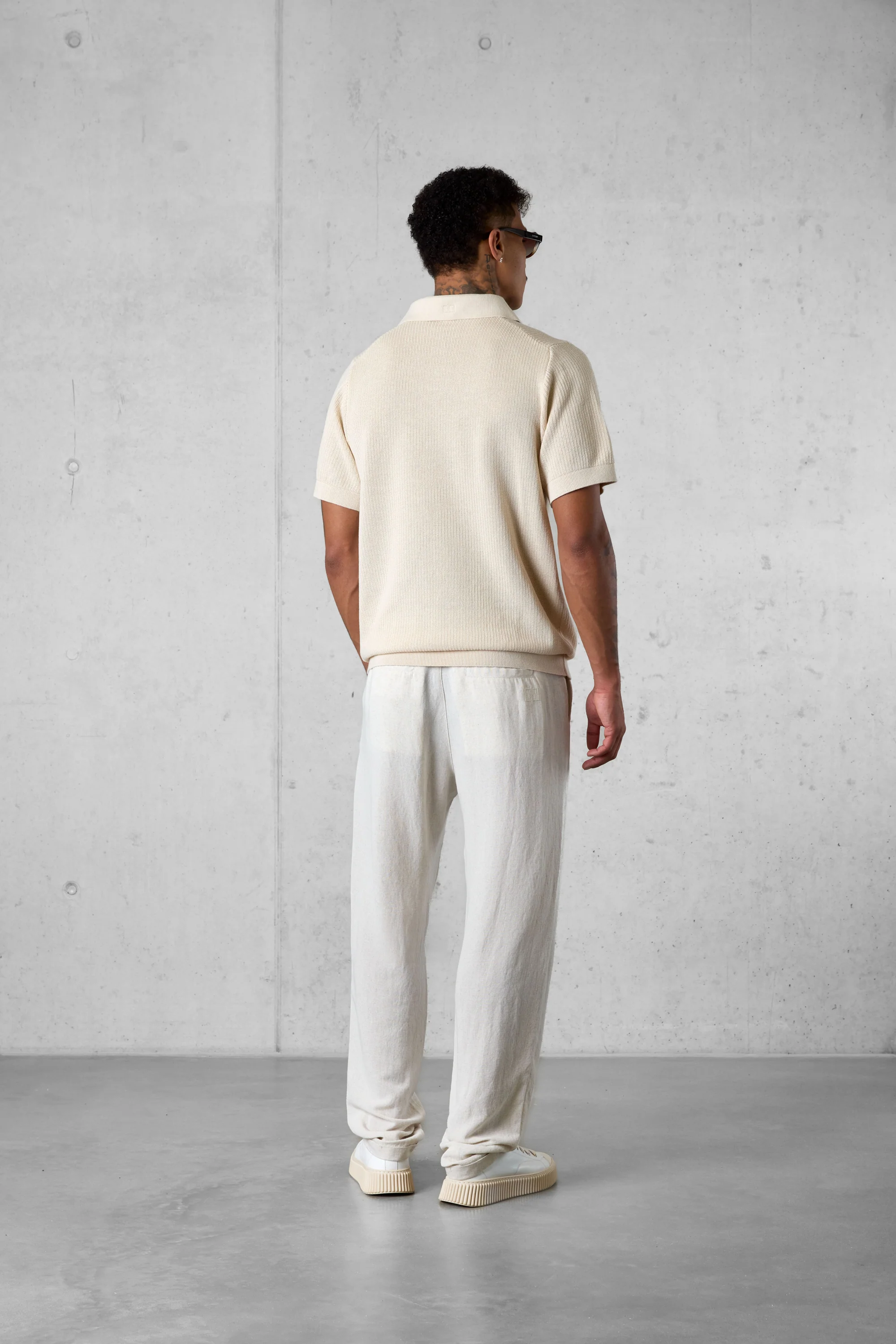SAND OVERSIZED KNIT POLOSHIRT - Image 4