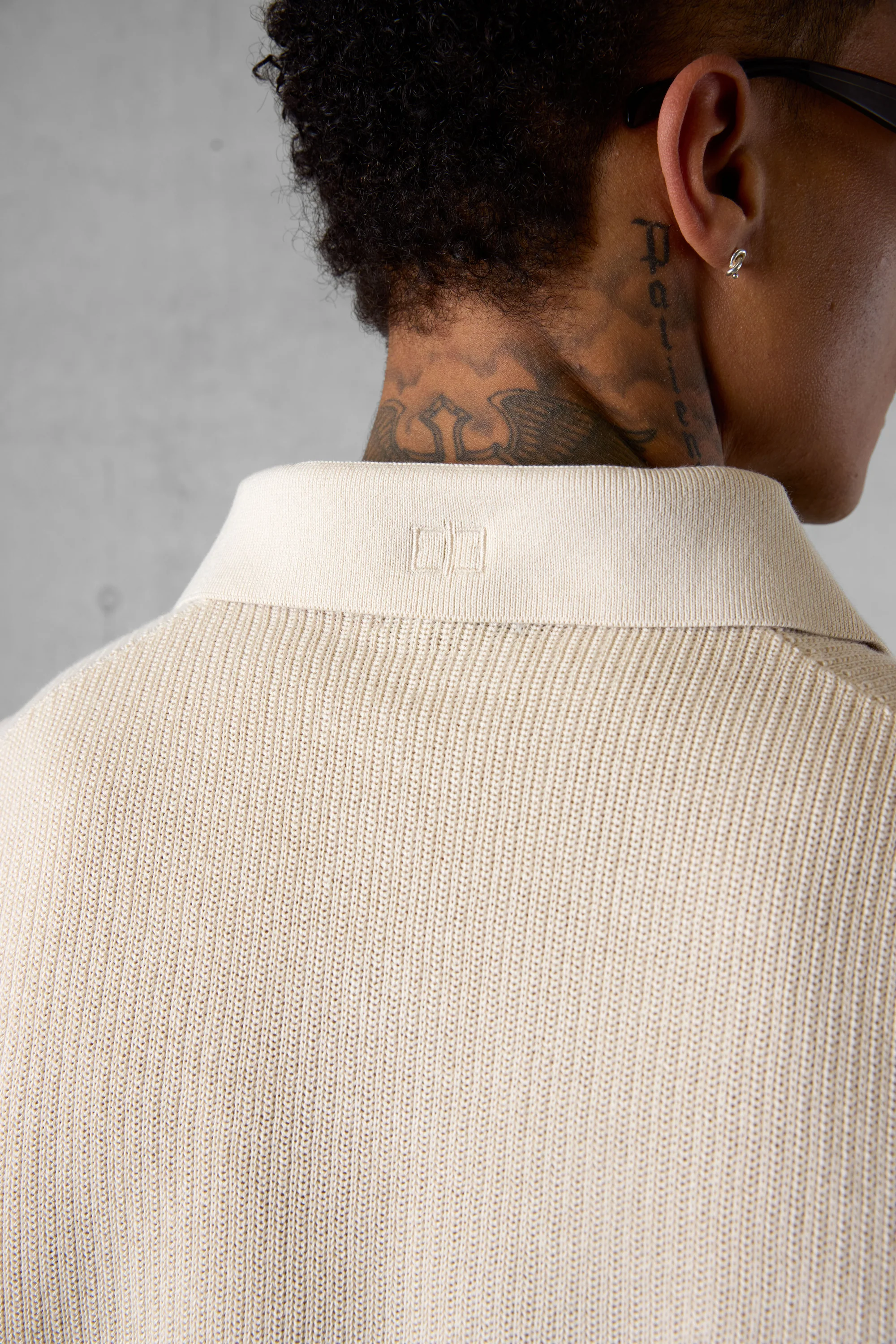 SAND OVERSIZED KNIT POLOSHIRT - Image 6