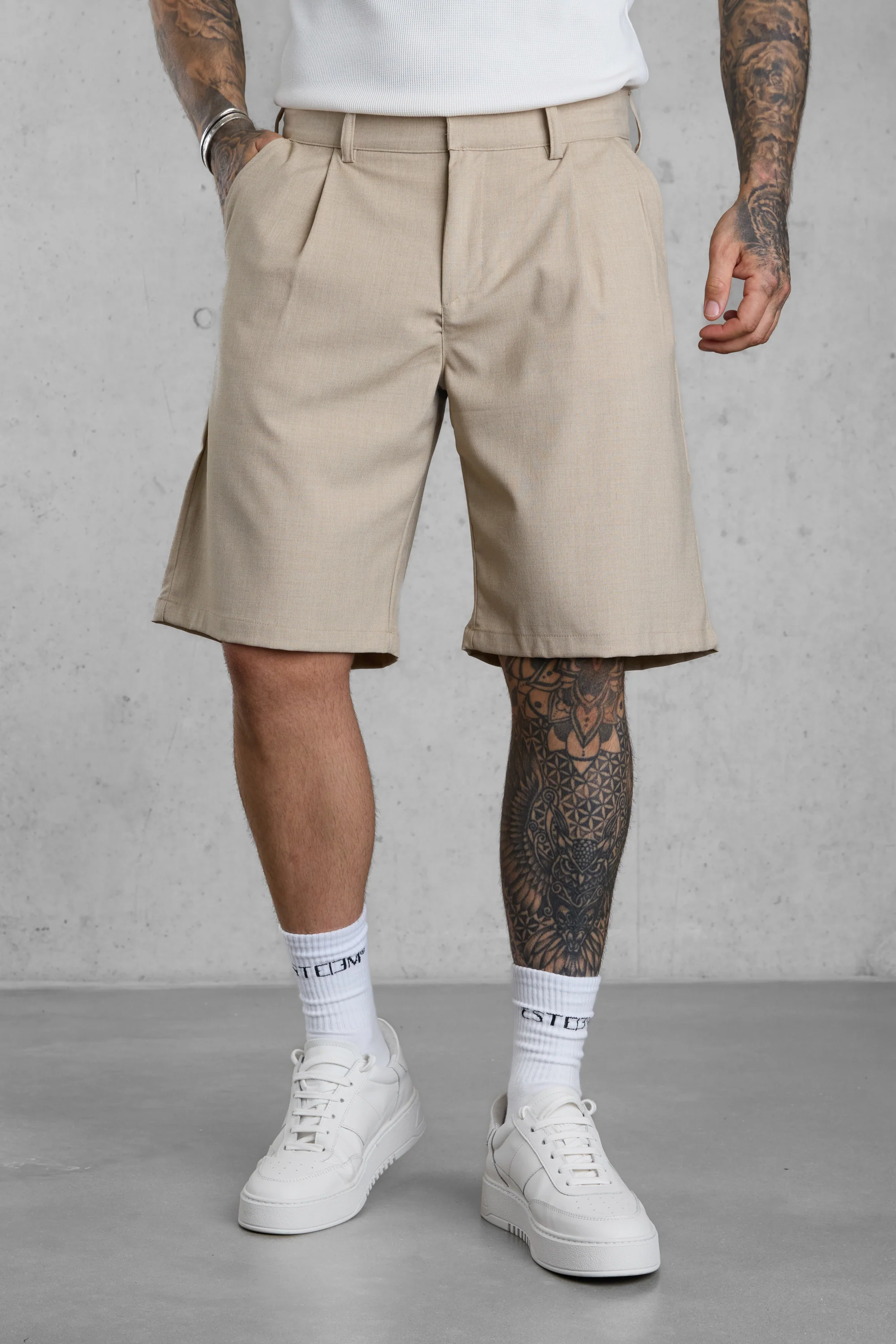 SAND WIDE TAILORED SHORTS - Image 3