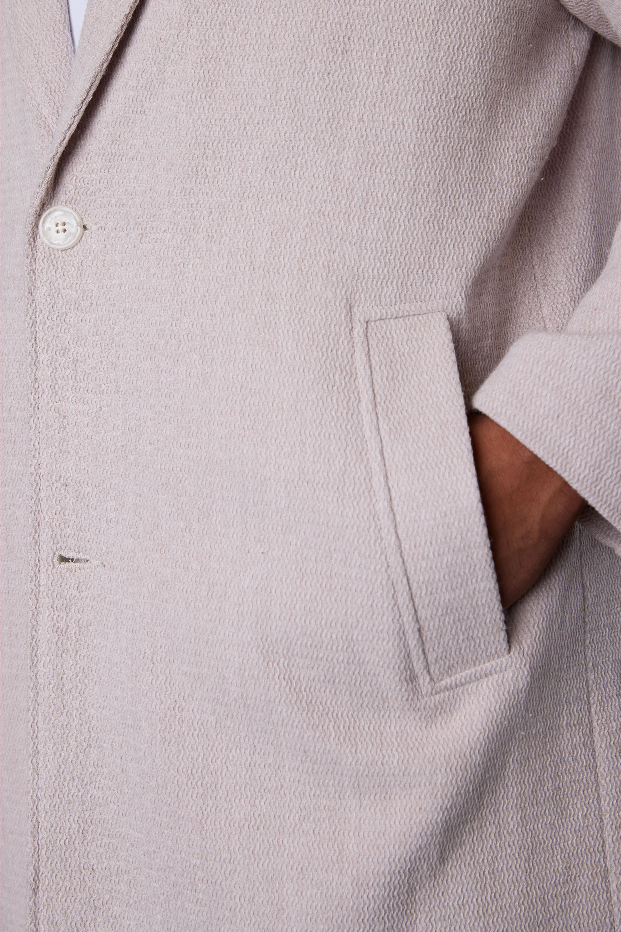 TAUPE HERRINGBONE OVERSIZED COAT - Image 6
