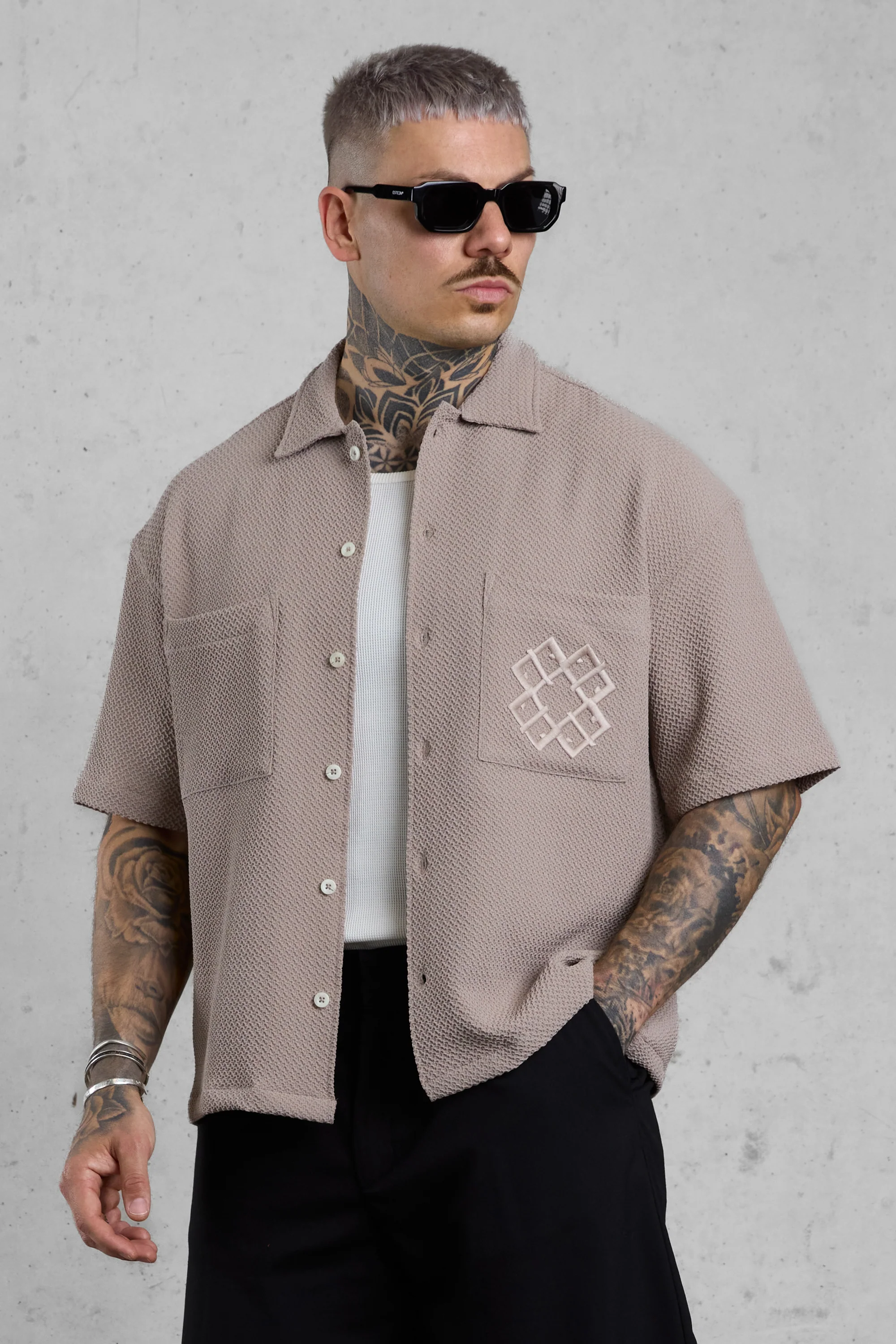 TAUPE MONOGRAM SHIRT