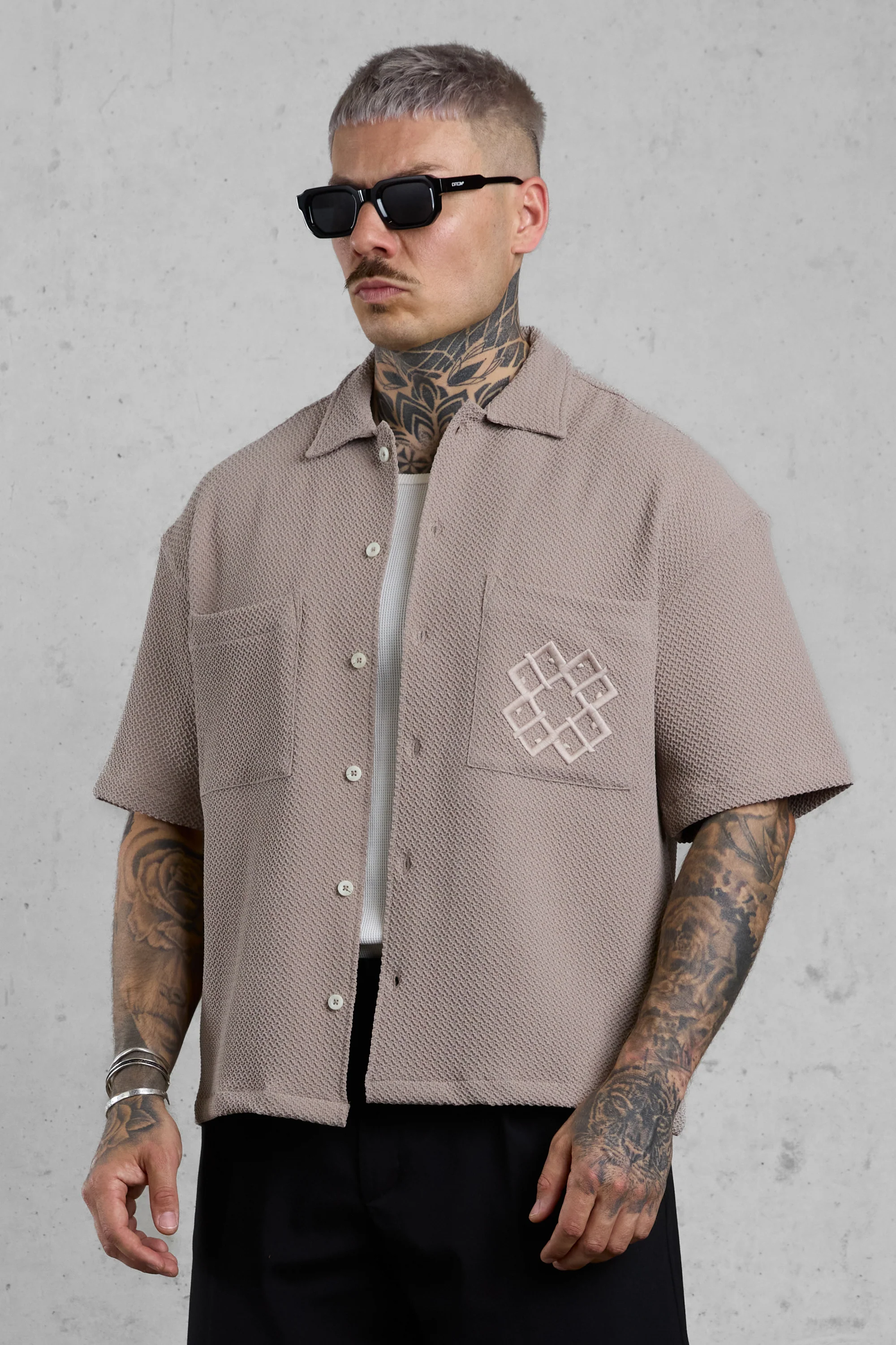 TAUPE MONOGRAM SHIRT - Image 4